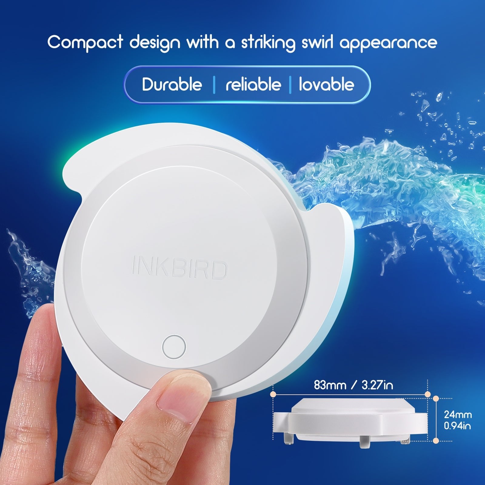 Smart Water Leak Detector IRS WD1 - Wireless Alarm System for Home & Office - Early Warning for Pipe Bursts, Floods & Appliance Leaks (Bathroom, Kitchen, Basement)
