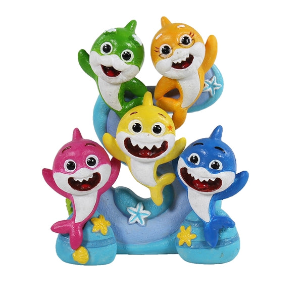 Baby Shark Family Christmas Ornament - Small Holiday Decor for Tree, Gift, Nursery & Kids Room (Set of 6) - Perfect for Christmas Decorations, Baby Showers & Birthday Parties