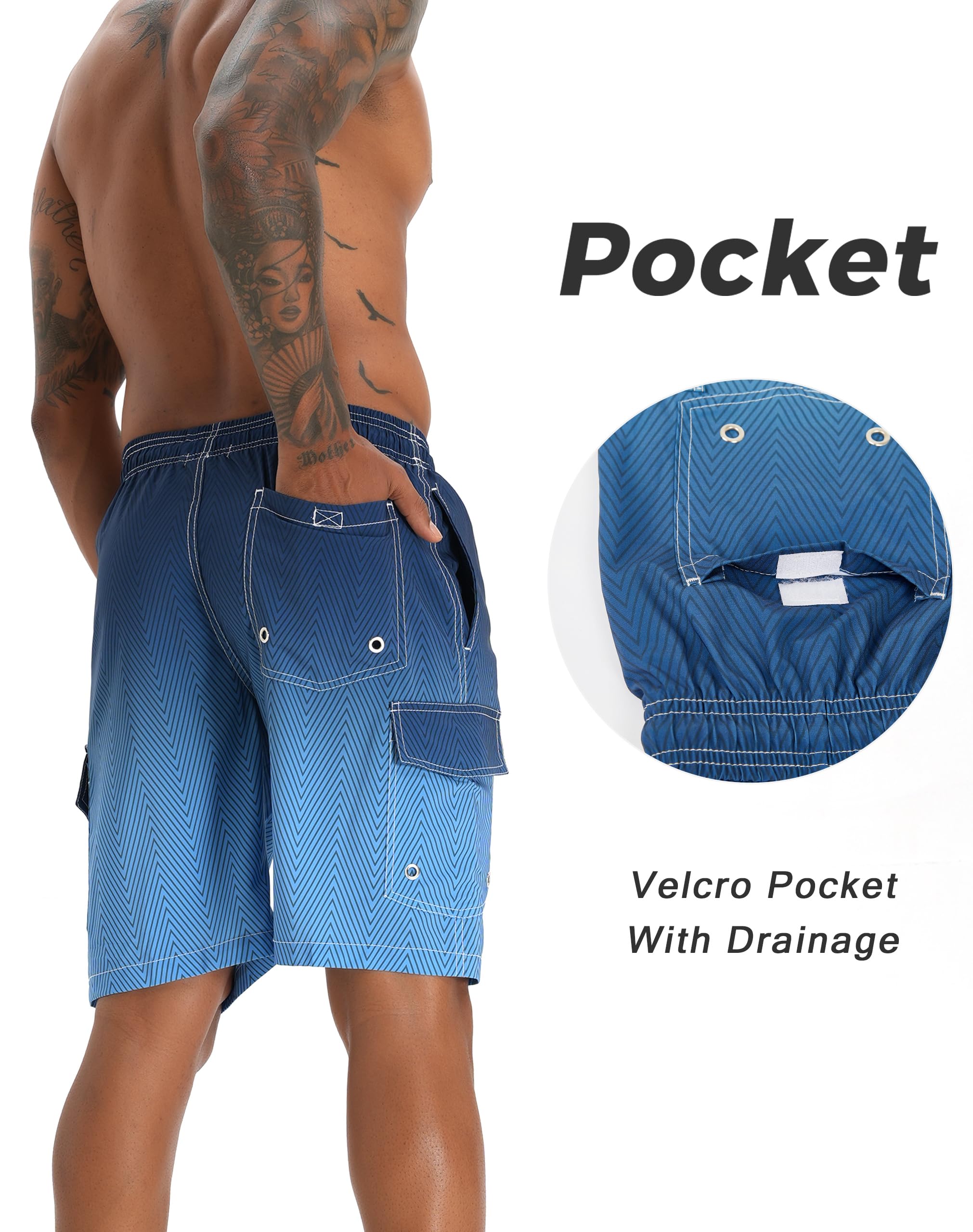 ELETOP Men's Quick Dry Swim Trunks - Performance Board Shorts with Mesh Lining for Swimming, Surfing & Beach Activities (Sizes S-4XL) - Perfect for Pool, Ocean & Summer Water Sports