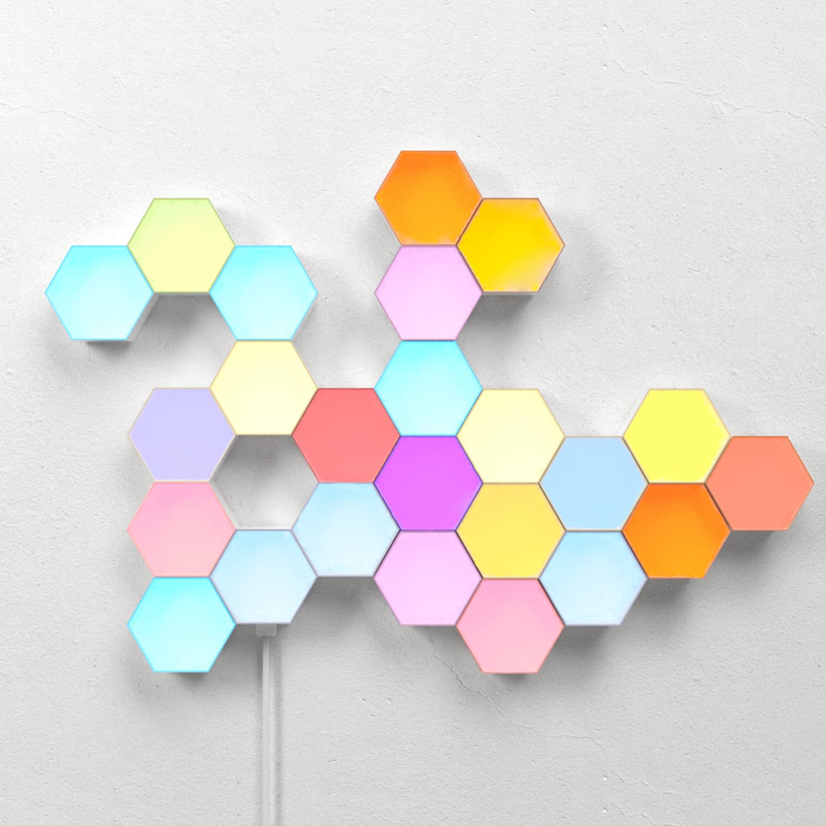 Cololight Hexagon LED Wall Lights - 20pcs Smart RGB Gaming Lights with Music Sync & App Control, Works with Alexa & Google Assistant - Perfect for Bedroom Decor, Night Light, and Gaming Room Setup