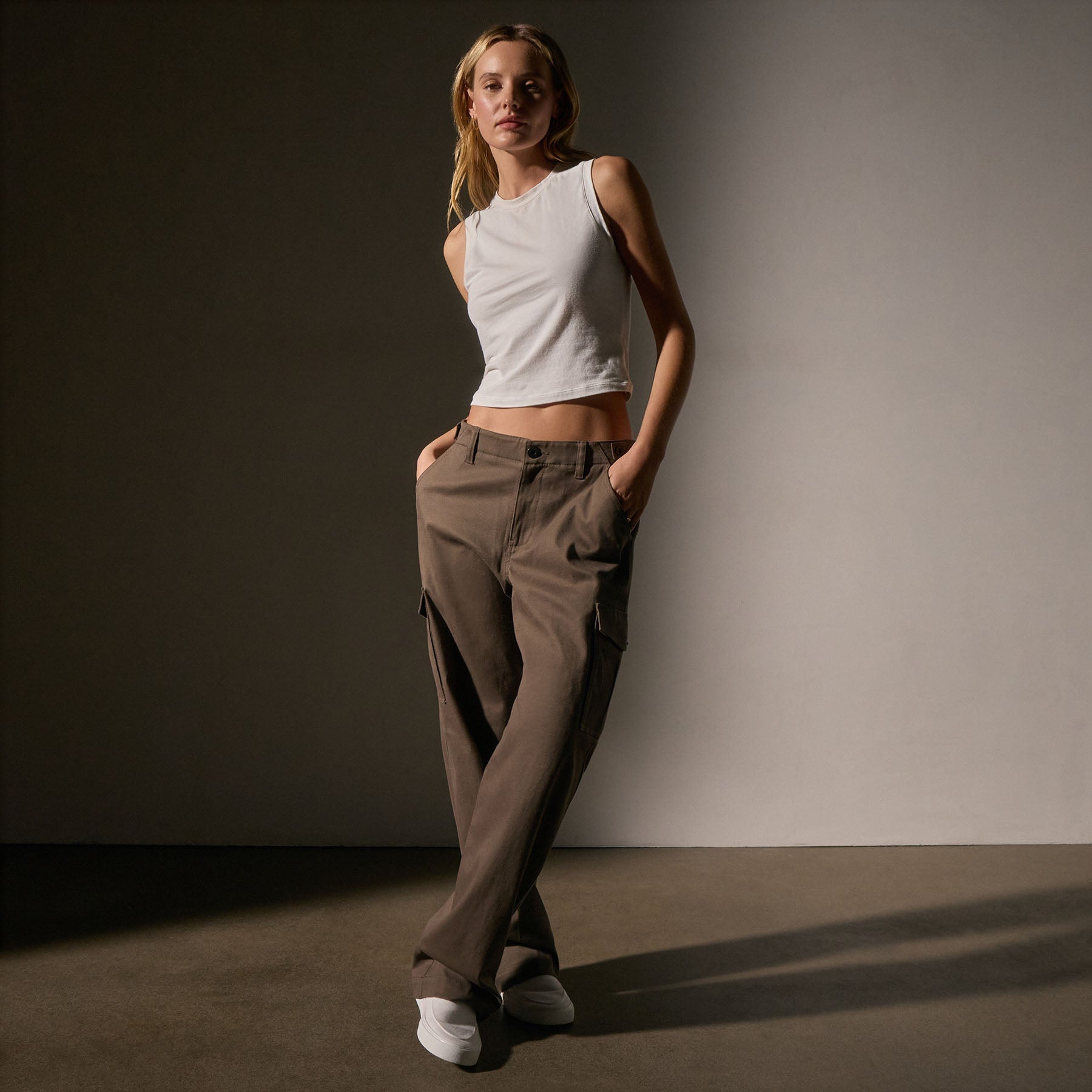 Soft Cashmere Touch Cargo Pants for Women - Comfortable & Stylish Mushroom Color - Perfect for Casual Outings, Travel & Lounge Wear