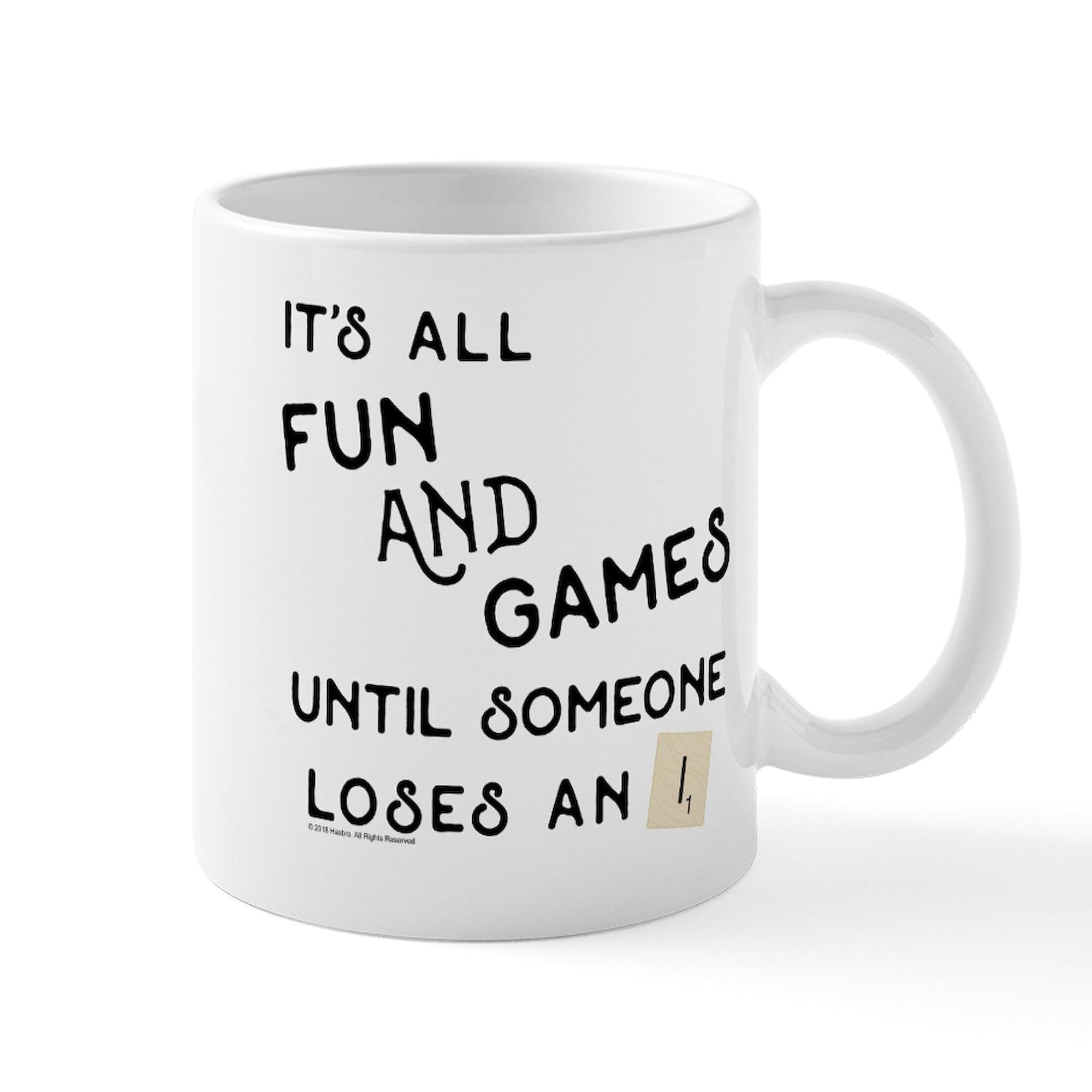 Scrabble Themed 11 oz Ceramic Coffee Mug - Fun & Games Gift for Word Lovers - Perfect for Office, Home & Gamer Gifts
