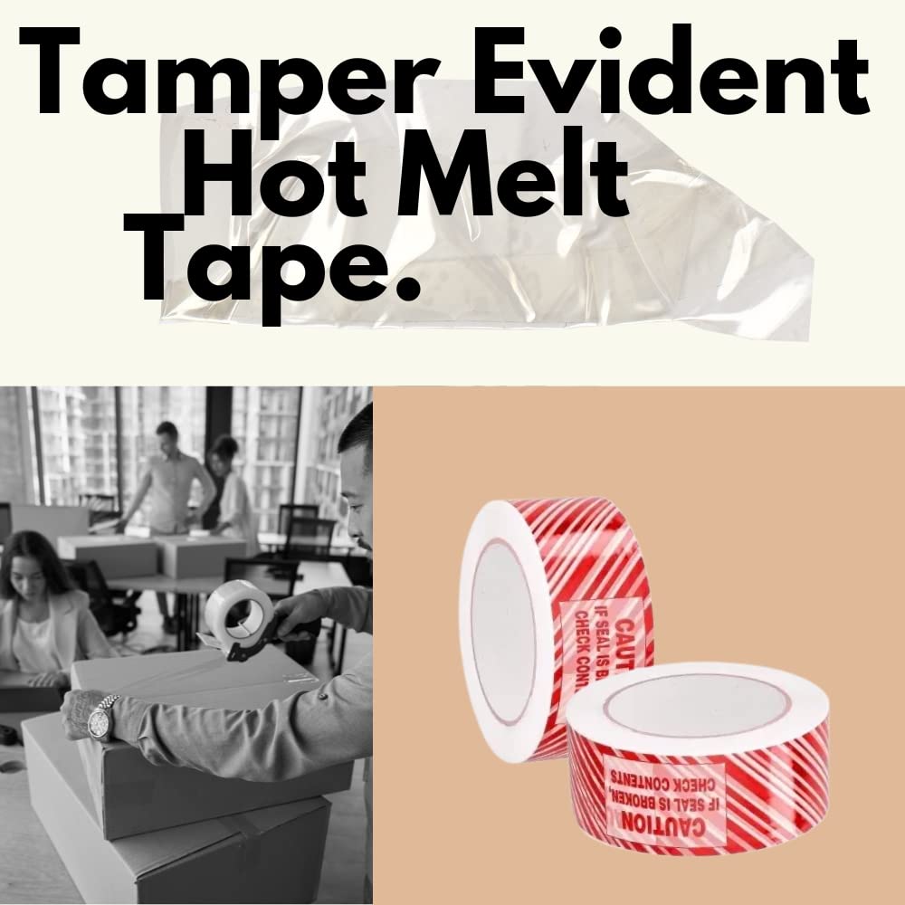PSBM Tamper Evident Security Tape - 2 Inch x 110 Yards (36 Pack) - Red & White Warning Stripe with 'Caution If Seal is Broken Check Contents' Text - Ideal for Shipping Boxes, Warehouse Security & Package Protection