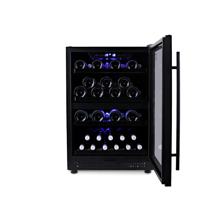 HUSKY 154L Dual Zone Wine Cooler Refrigerator - Black HUSWS54DMBZY for Home, Office, and Restaurant Wine Storage