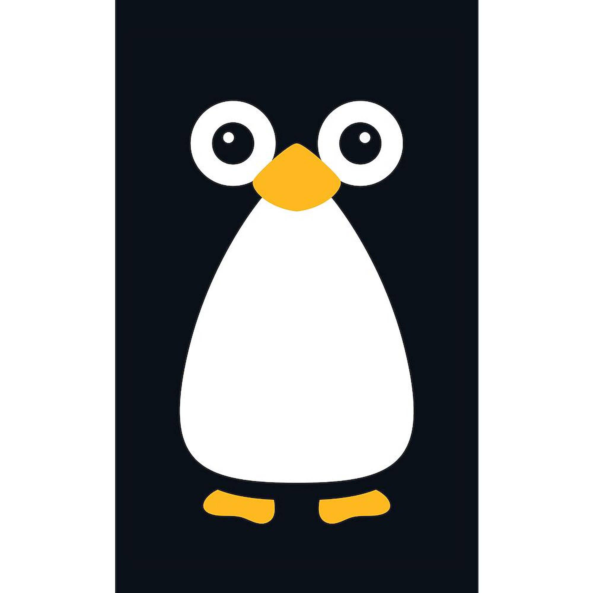 Cute Vector Penguin 3'X5' Non-Slip Area Rug - Soft Decorative Throw Rug for Living Room, Bedroom & Nursery - Machine Washable Fabric Rug for Home Decor
