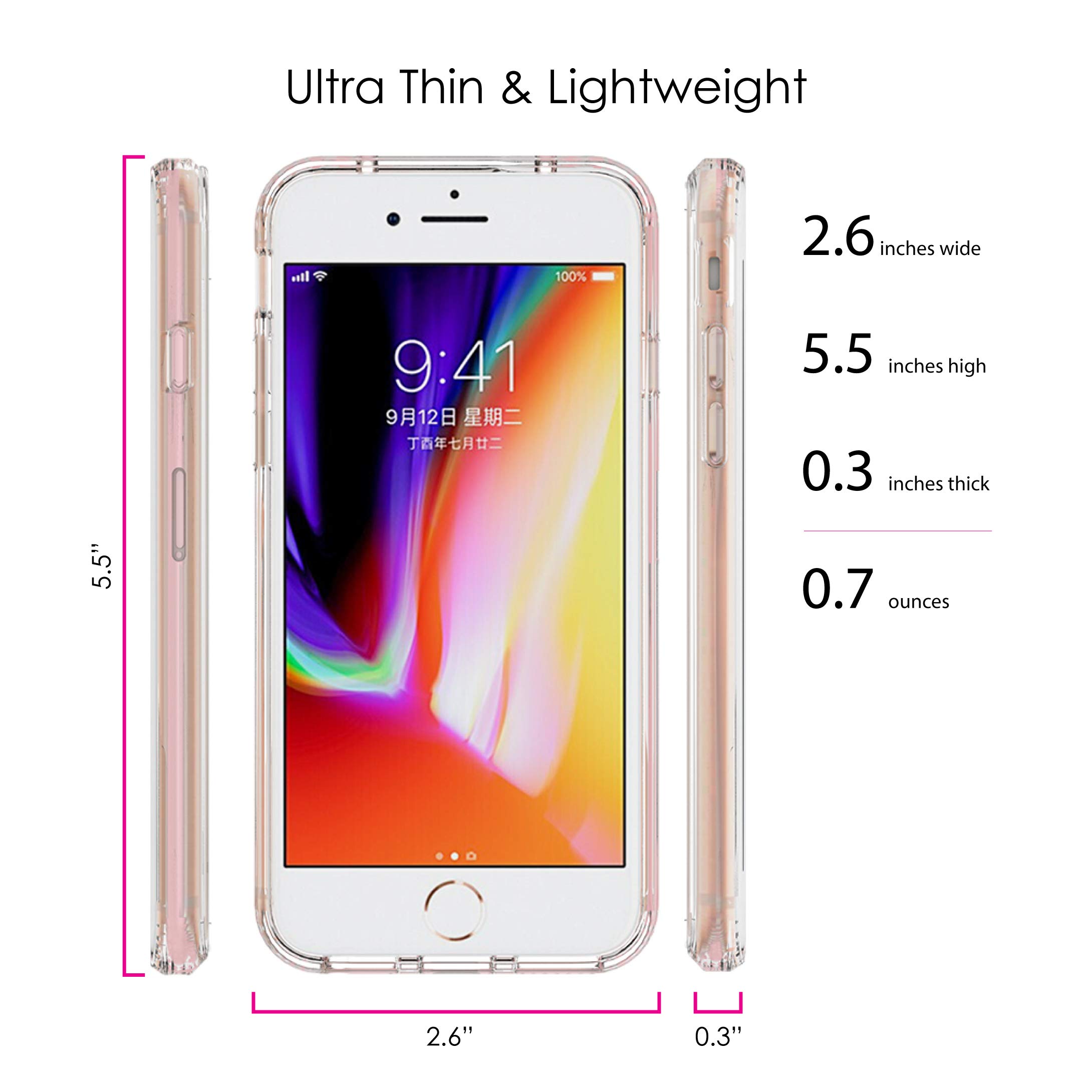 DistinctInk Clear Shockproof Hybrid Case for iPhone 7/8/SE (2020) 4.7