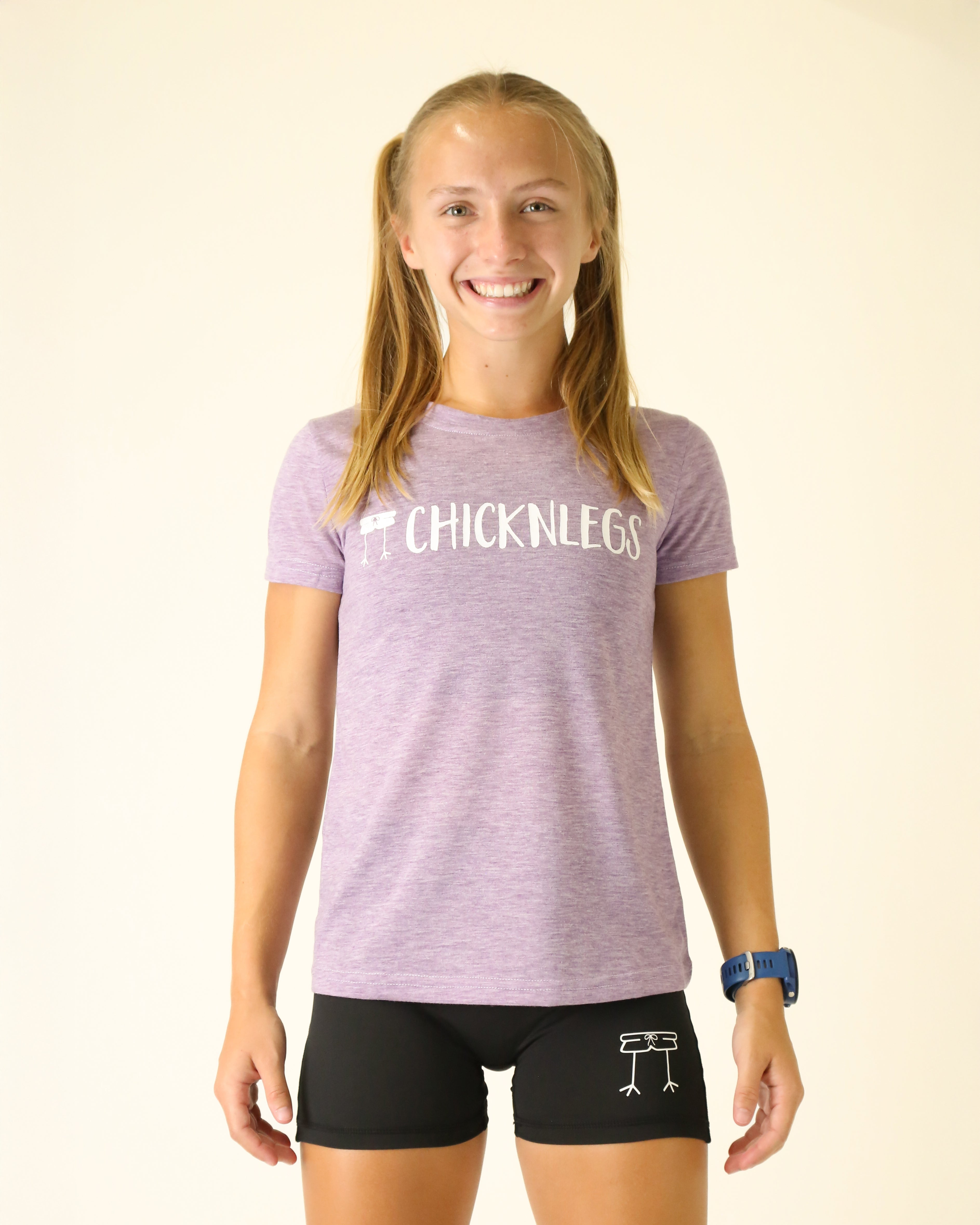 Women's Heather Purple Logo T-Shirt - Soft Cotton Casual Tee for Everyday Wear, Gym, and Outfits
