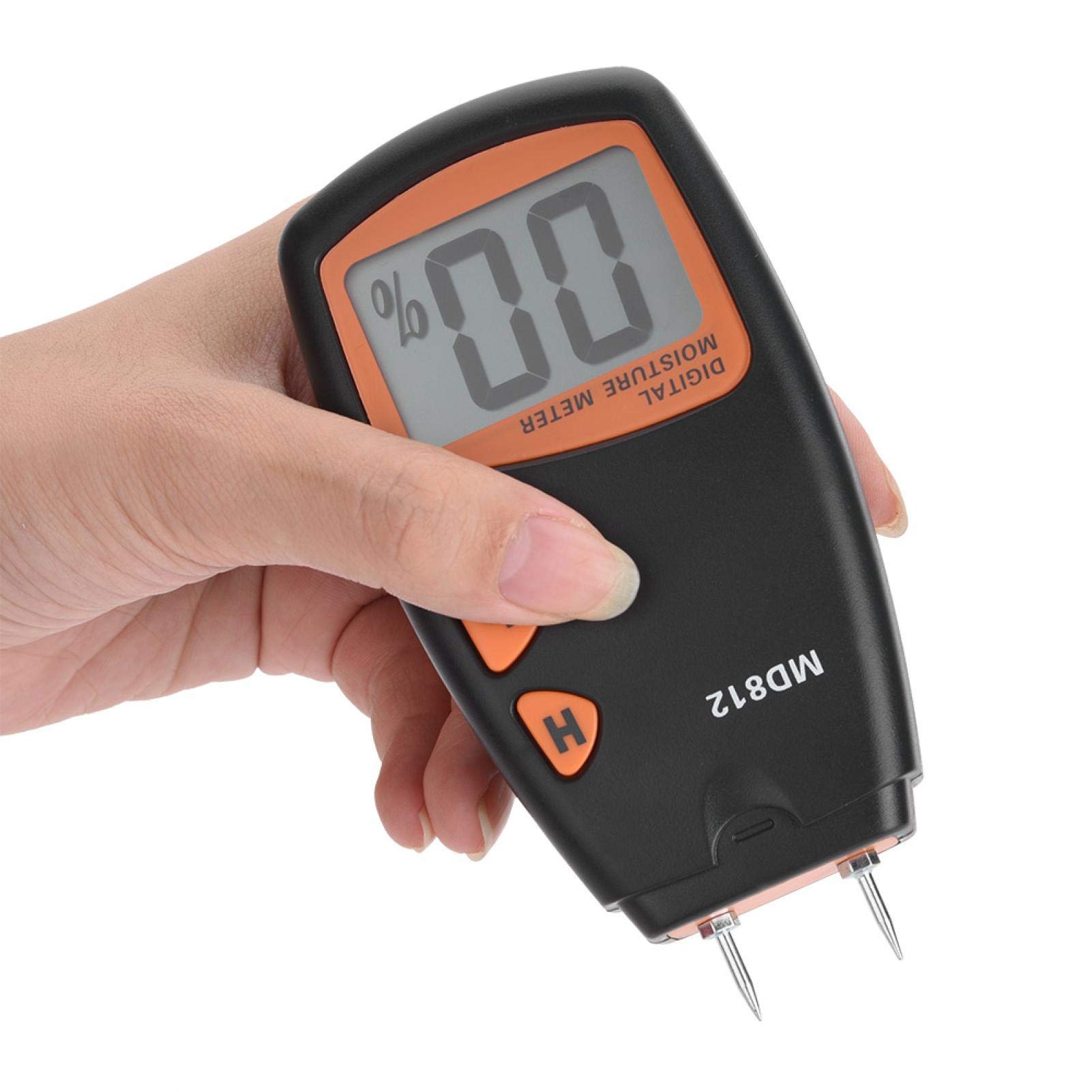 2 Pin Digital Wood Moisture Meter MD812 - Handheld LCD Damp Detector Tester for Wood, Drywall, Paper - Perfect for Carpentry, Flooring & Home Inspection