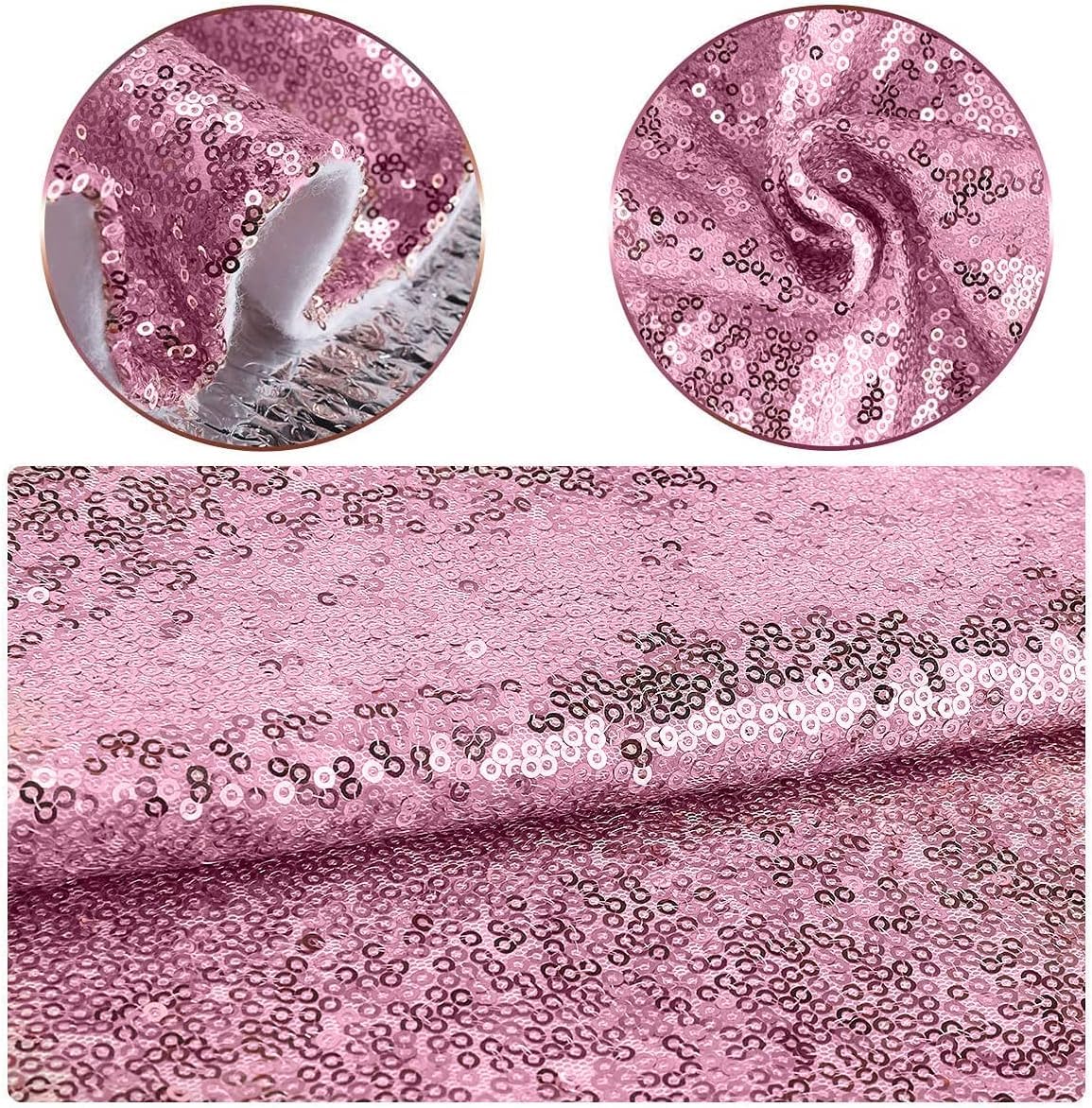 48 Inch Pink Sequin Christmas Tree Skirt - Double Layer Glitter Mat for 7.5 Ft Trees, Easter Spring & Thanksgiving Decorations - Perfect for Holiday Home Decor, Party Centerpiece & Festive Gift Giving