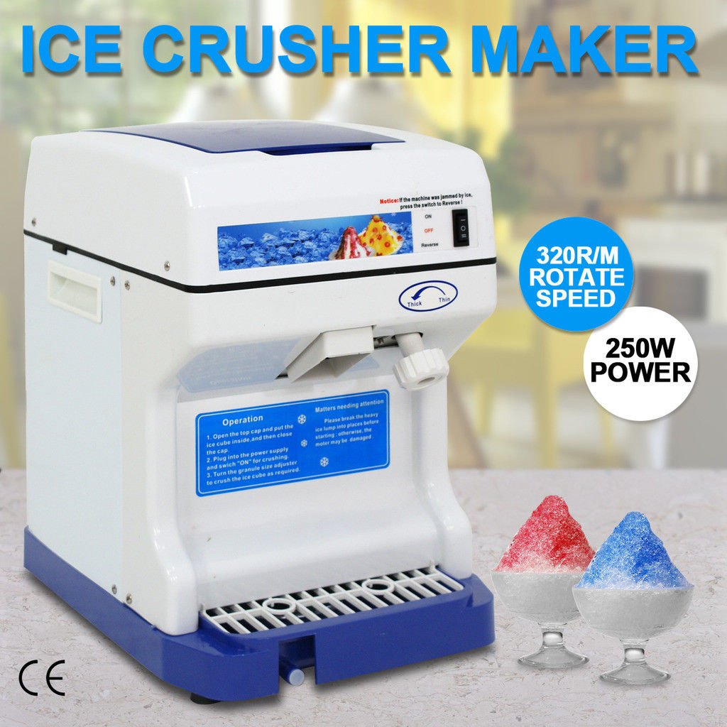 250W Electric Ice Crusher Shaver Machine - Tabletop Snow Cone Maker for Shaved Ice, 264 lbs/Hour - Perfect for Home Bars, Parties, and Commercial Use