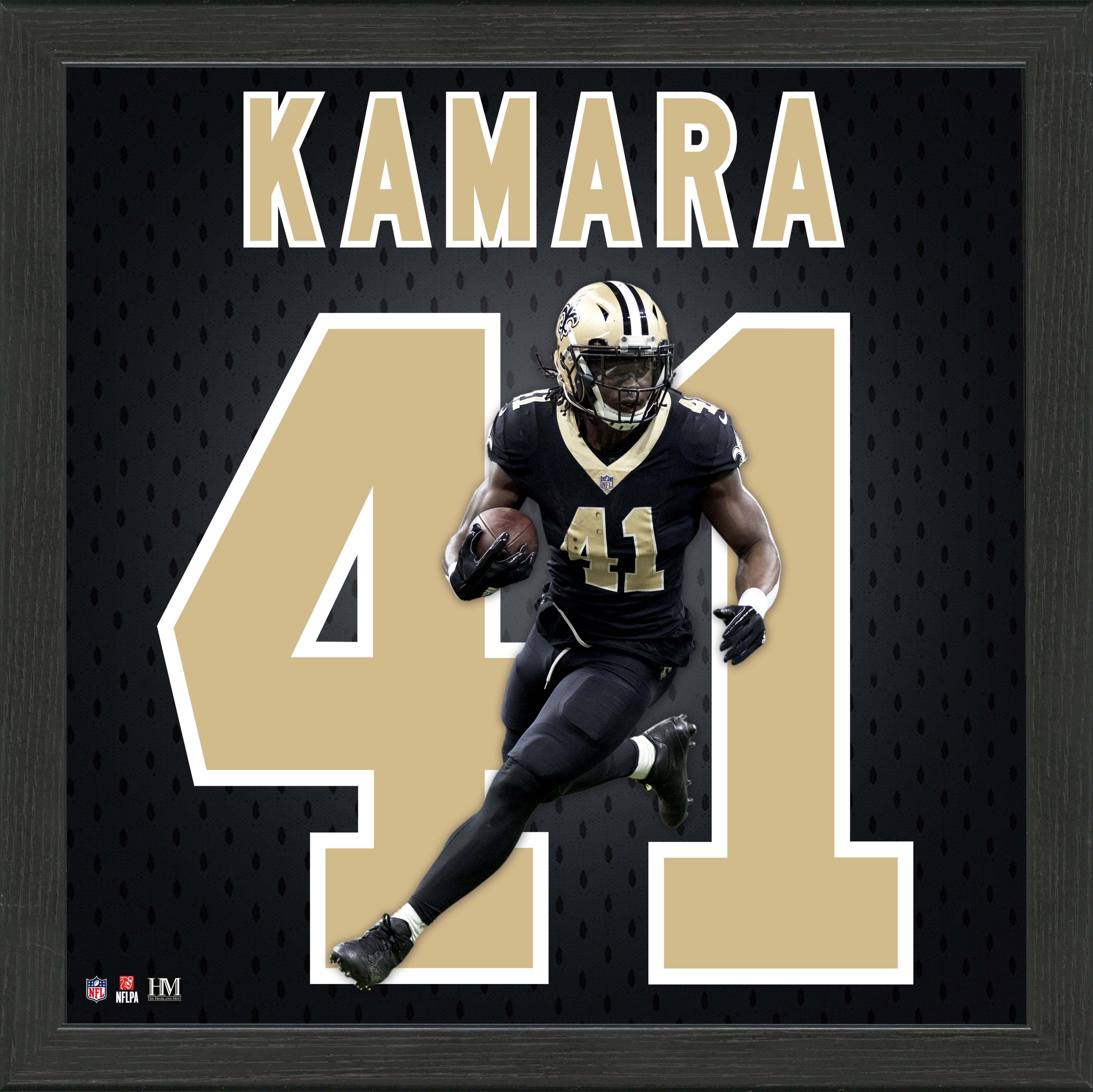 Alvin Kamara New Orleans Saints NFL Football Jersey with Number Frame - Perfect for Game Day, Fan Gifts, and Sports Memorabilia Display