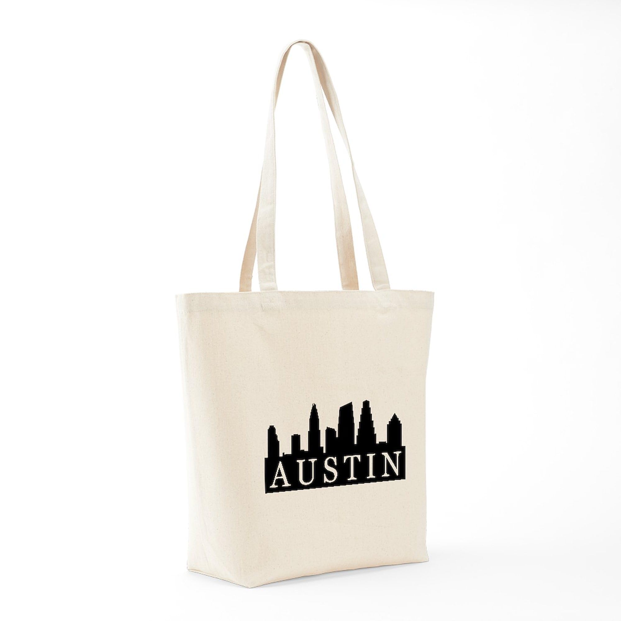Austin Skyline Tote Bag - Natural Canvas Reusable Shopping Bag for Groceries, Beach & Daily Use | Eco-Friendly Austin Texas Souvenir Gift
