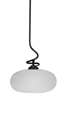 Toltec Lighting Capri 1 Light Matte Black Pendant - Modern Hanging Light Fixture for Kitchen Island, Dining Room & Bedroom (900-MB-216)