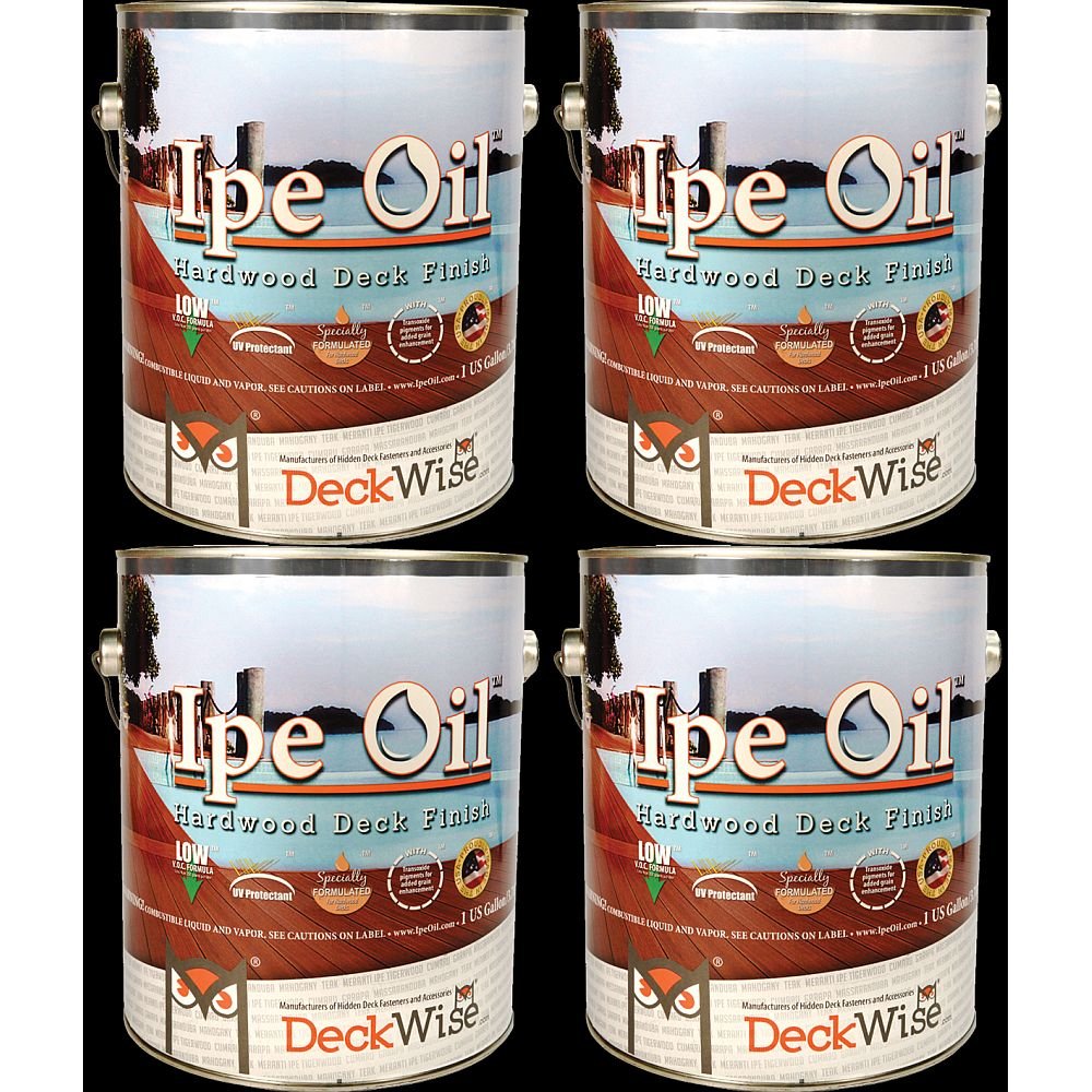 DECKWISE IPE OIL Hardwood Deck Finish - 4 Gallon (Covers 1200 sq ft) - Premium Wood Sealer & Protector for Outdoor Decks, Fences & Patio Furniture