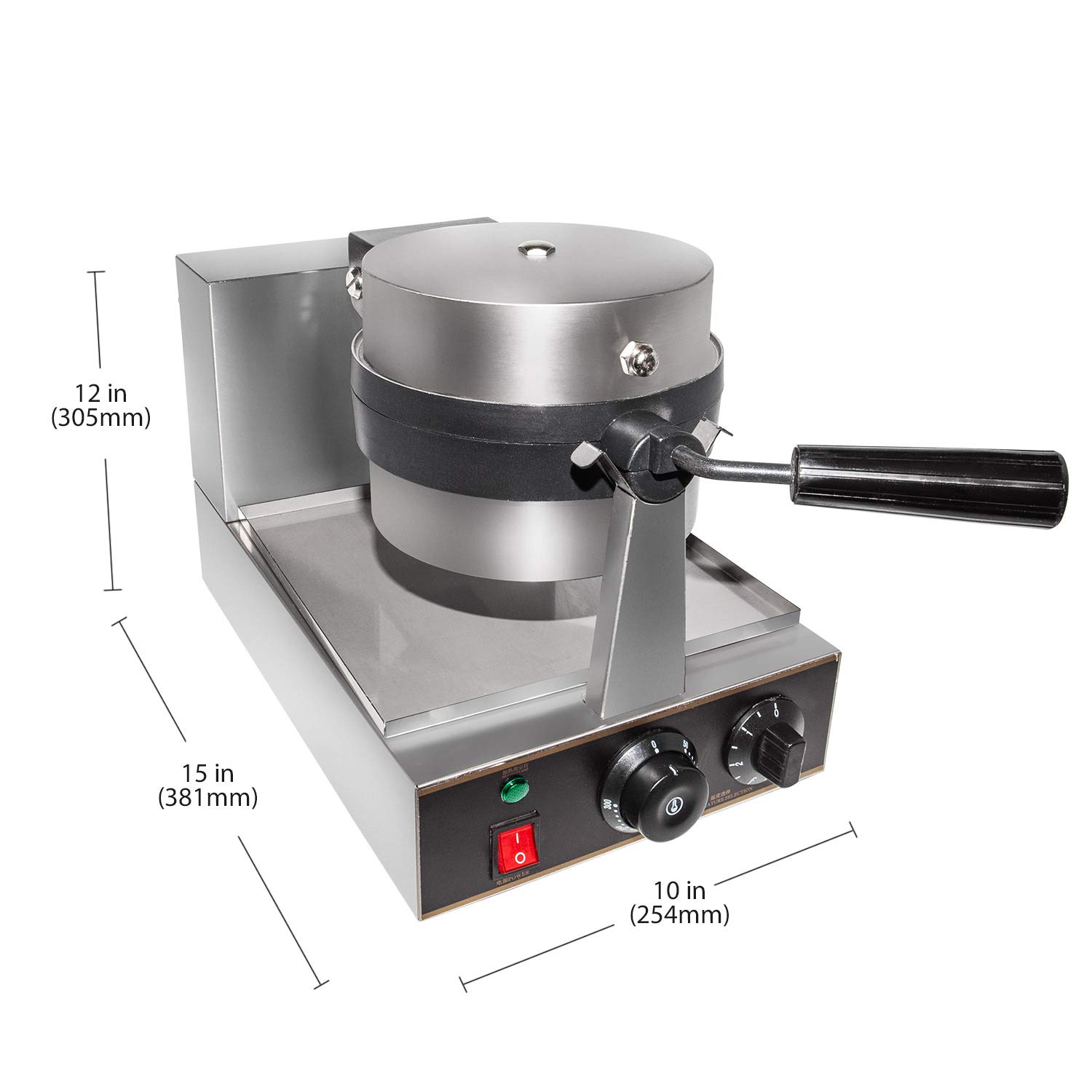 Commercial Belgian Waffle Maker with Flip & Rotating Mechanism - Stainless Steel Thick Waffle Iron 110V for Restaurants, Cafes & Home Breakfast