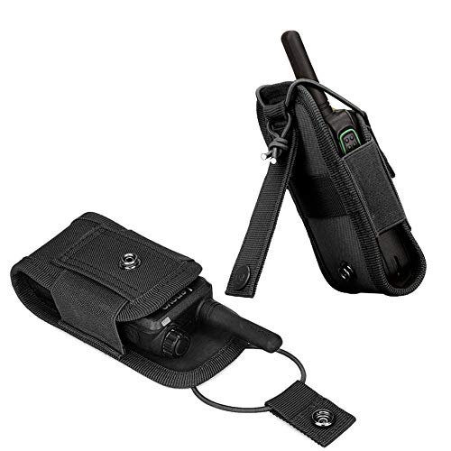 Tactical Molle Radio Holder & Walkie Talkie Pouch - 2 Pack Black Duty Belt Holster for Hunting, Security & Outdoor Communication - Perfect for Police, Military & Camping Gear