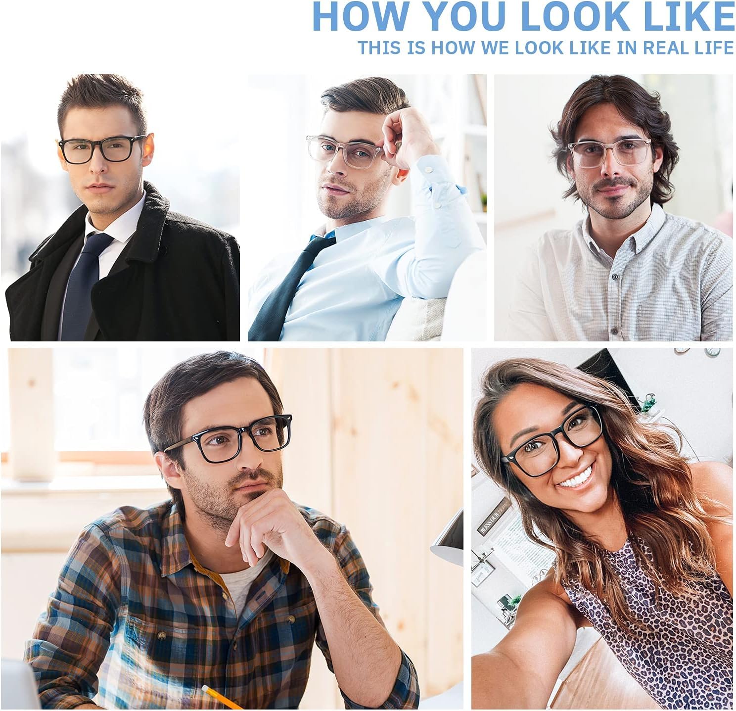CCVOO 5-Pack Reading Glasses - Bifocal & Blue Light Blocking for Men/Women - Perfect for Office & Screen Use