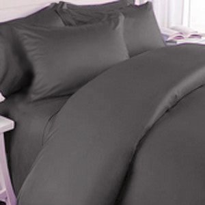 Luxury 1200 Thread Count Egyptian Cotton Duvet Cover Set - Wrinkle Resistant, Breathable Linen, King/Cal King Size, Solid Gray - Perfect for Master Bedroom & Guest Room Decor