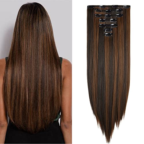 Dark Brown Mix Light Auburn(Straight)