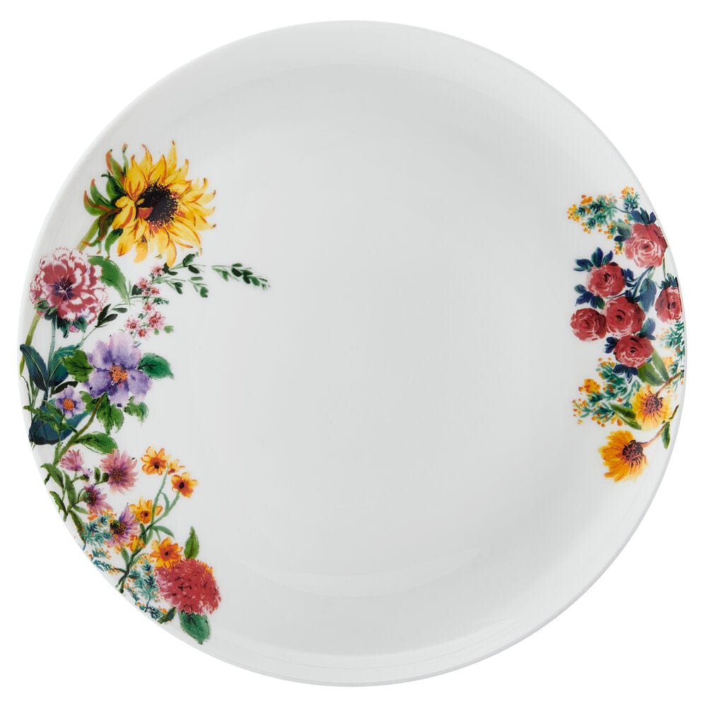 Garden of Petals 12-Piece Dinnerware Set - Porcelain Tableware Service for 4, Elegant Dinner Plates, Salad Plates, Bowls & Mugs - Perfect for Family Dinners, Holiday Entertaining & Restaurant-Style Dining
