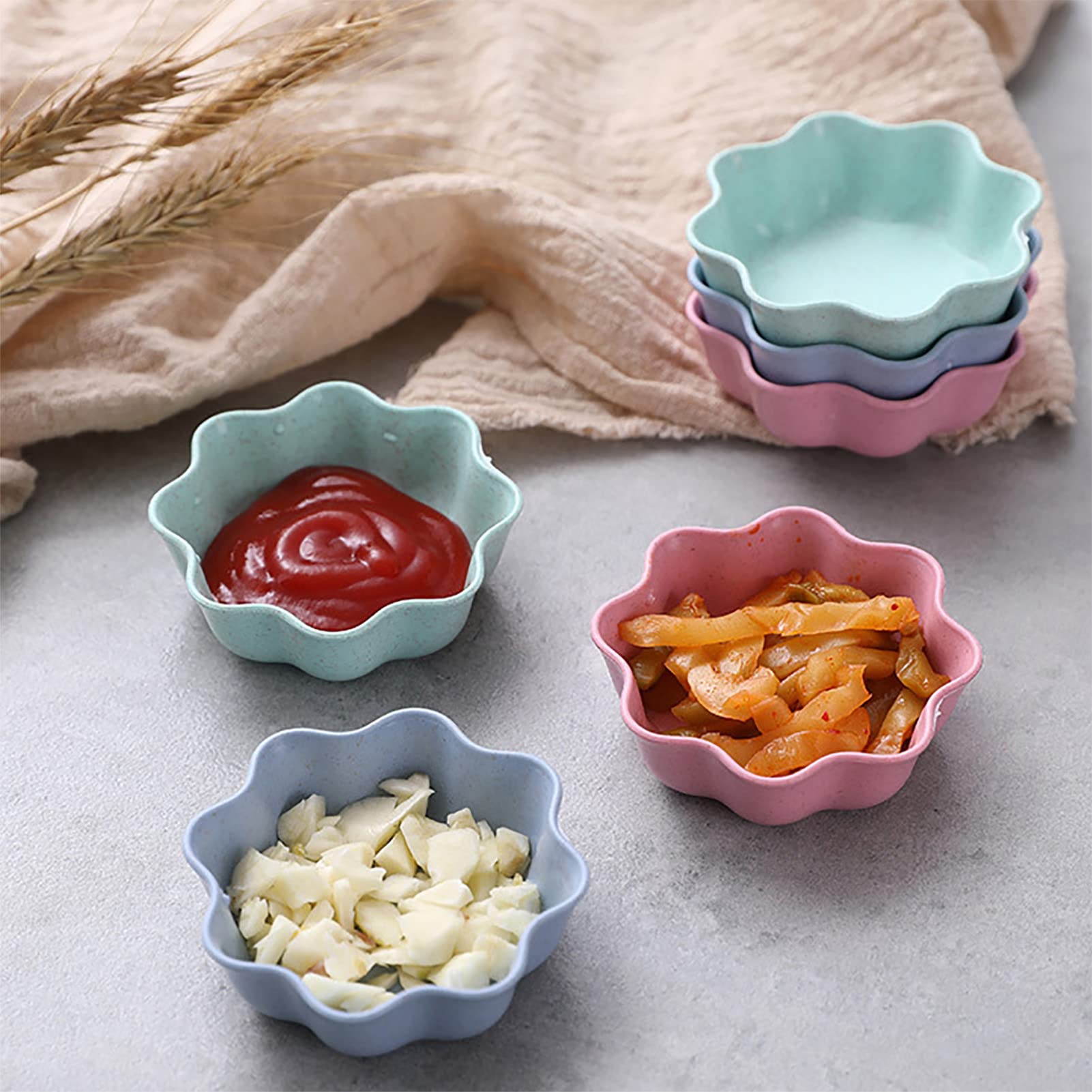 8-Piece Small Soy Sauce Dipping Bowls Set - Eco-Friendly Wheat Straw Mini Appetizer Plates for Sushi, Dumplings & Asian Cuisine | Perfect for Restaurants, Home Dining & Party Serving