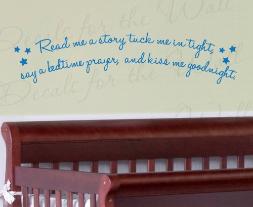 Kids Bedtime Wall Quote Sticker - 'Read Me A Story, Tuck Me In Tight' Nursery Decal for Baby Boy & Girl Room Decor - Vinyl Lettering Art for Bedroom, Playroom & Nursery - Perfect for Bedtime Routine & Sweet Dreams