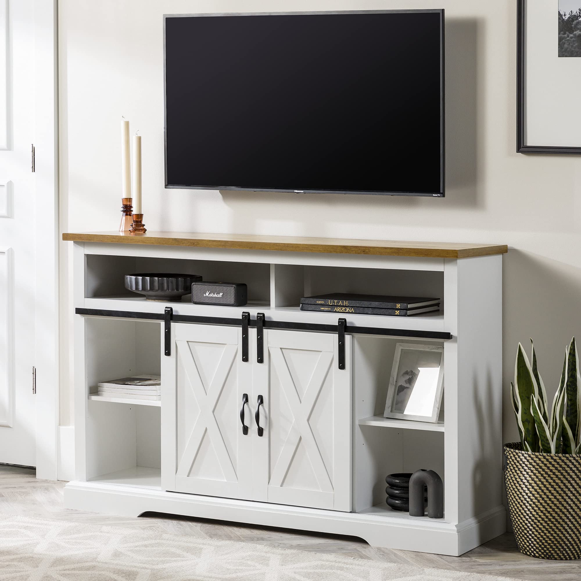 Walker Edison Clayton Farmhouse TV Stand for TVs up to 58