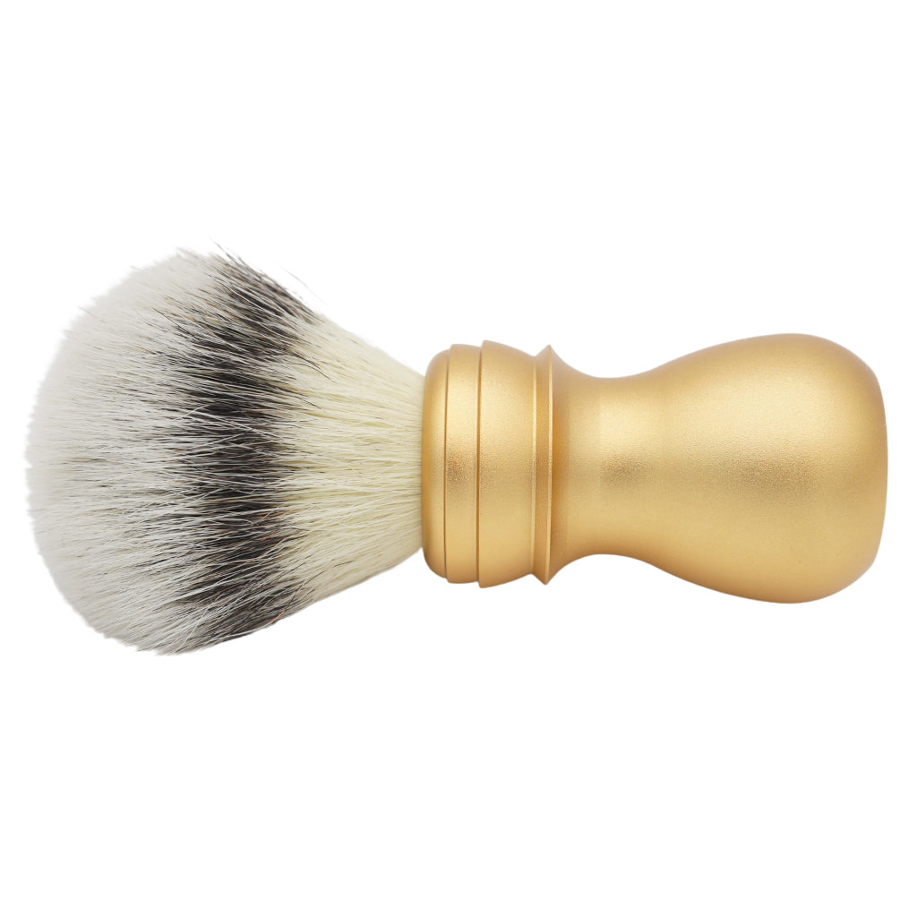25mm Mühle STF XLarge Shaving Brush with AP Shave Co. Alumihandle - Gold Matte Finish & Layered Comfort for Wet Shaving & Grooming Rituals