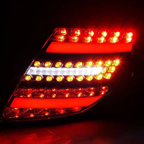 Black LED Tail Lights Housing Kit for 2008-2011 Mercedes C-Class W204 Sedan (Left & Right Pair) - Easy Installation, Durable Replacement for 4-Door Models | Perfect for Night Driving & Car Upgrades
