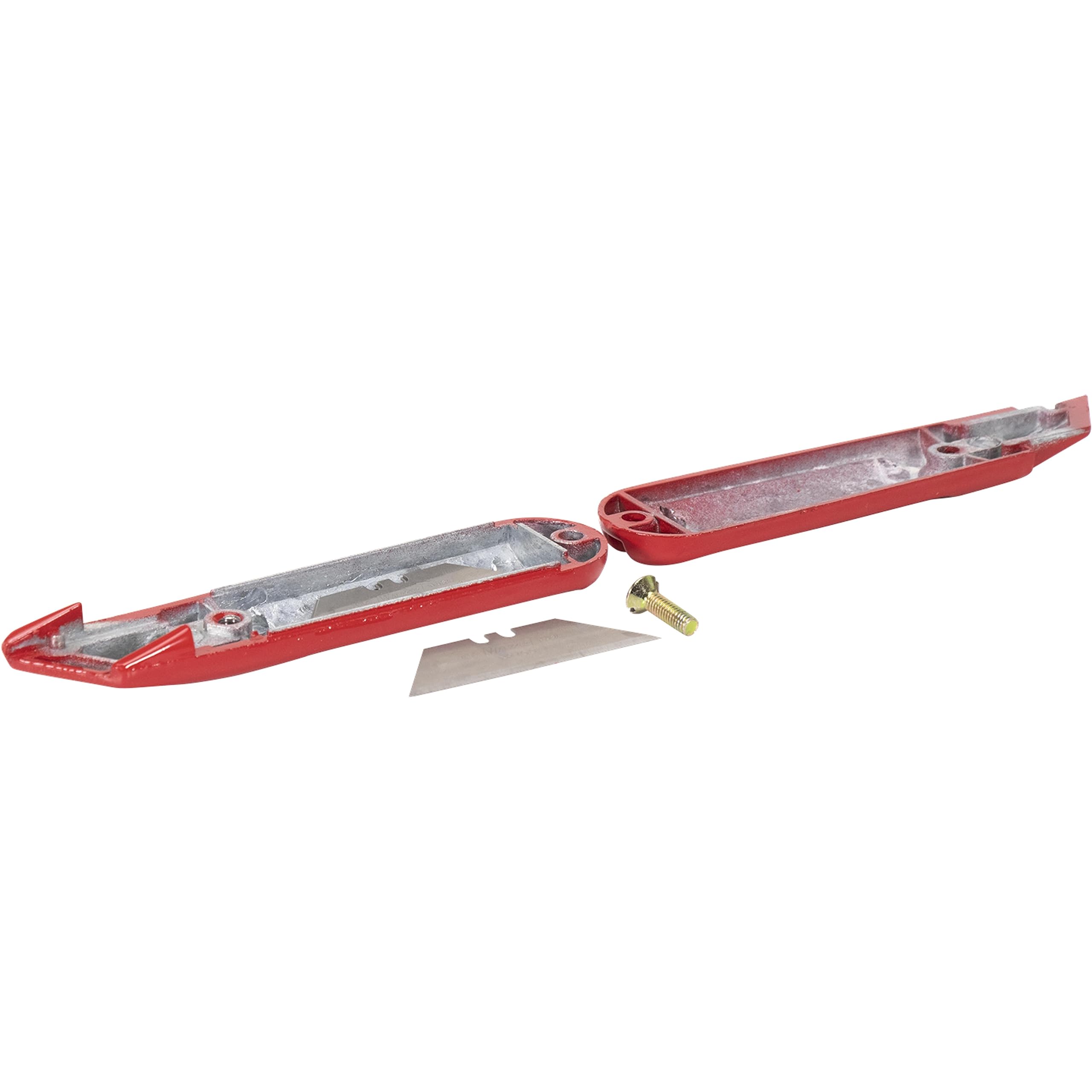 Premium Fixed Blade Utility Knife - Heavy Duty Die-Cast Zinc Aluminum Construction with Retractable Blade & Non-Slip Serrated Grip | Made in USA (Model 015-001) | Ideal for Camping, Hunting, Survival Kits & DIY Projects
