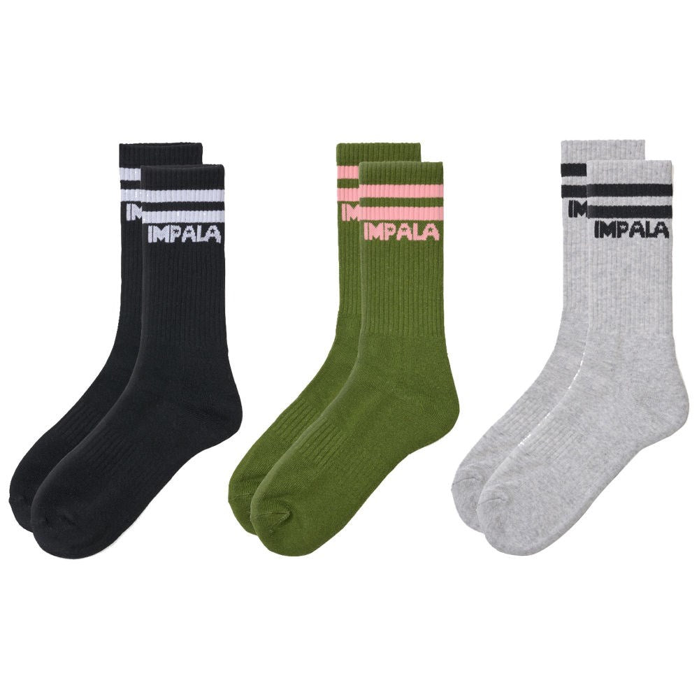 Impala Camo Skate Socks 3 Pack - Camouflage Skateboarding Socks for Men & Women - Comfortable & Durable for Skateboarding, Roller Skating & Everyday Wear