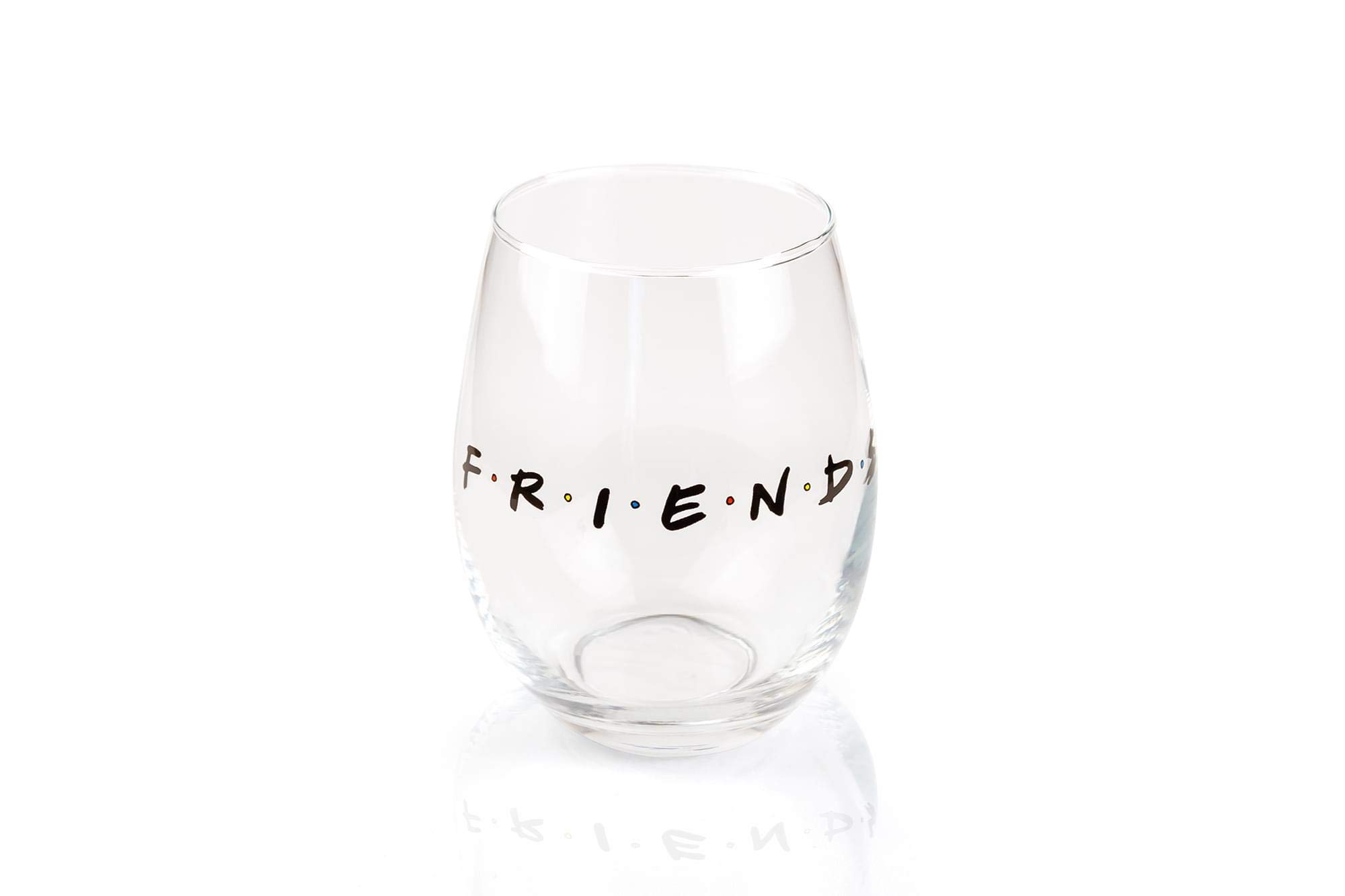 Silver Buffalo Friends Doodle Logo Stemless Wine Glass - 20oz Funny TV Show Inspired Drinking Cup for Parties, Gifts & Home Decor