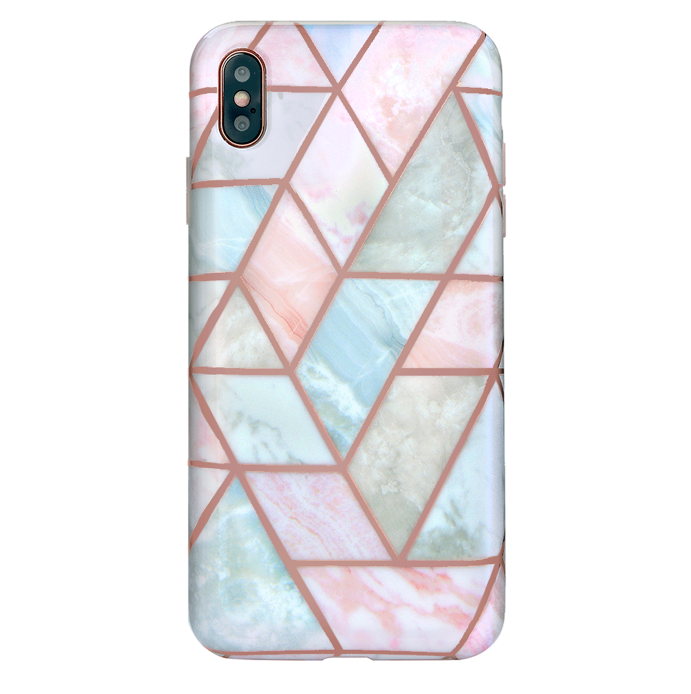 Geometric Marble iPhone Case - Stylish & Durable Phone Cover for iPhone 13/14/15 Pro Max - Perfect for Work, Travel & Everyday Protection
