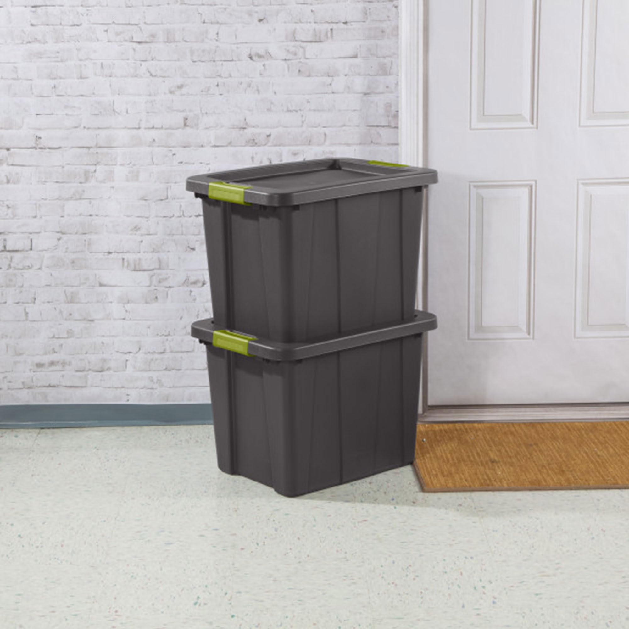 Sterilite 18-Pack 18 Gallon Heavy Duty Storage Bins with Lids - Durable Tuff1 Totes in Flat Gray for Home Organization, Garage Storage & Moving Supplies