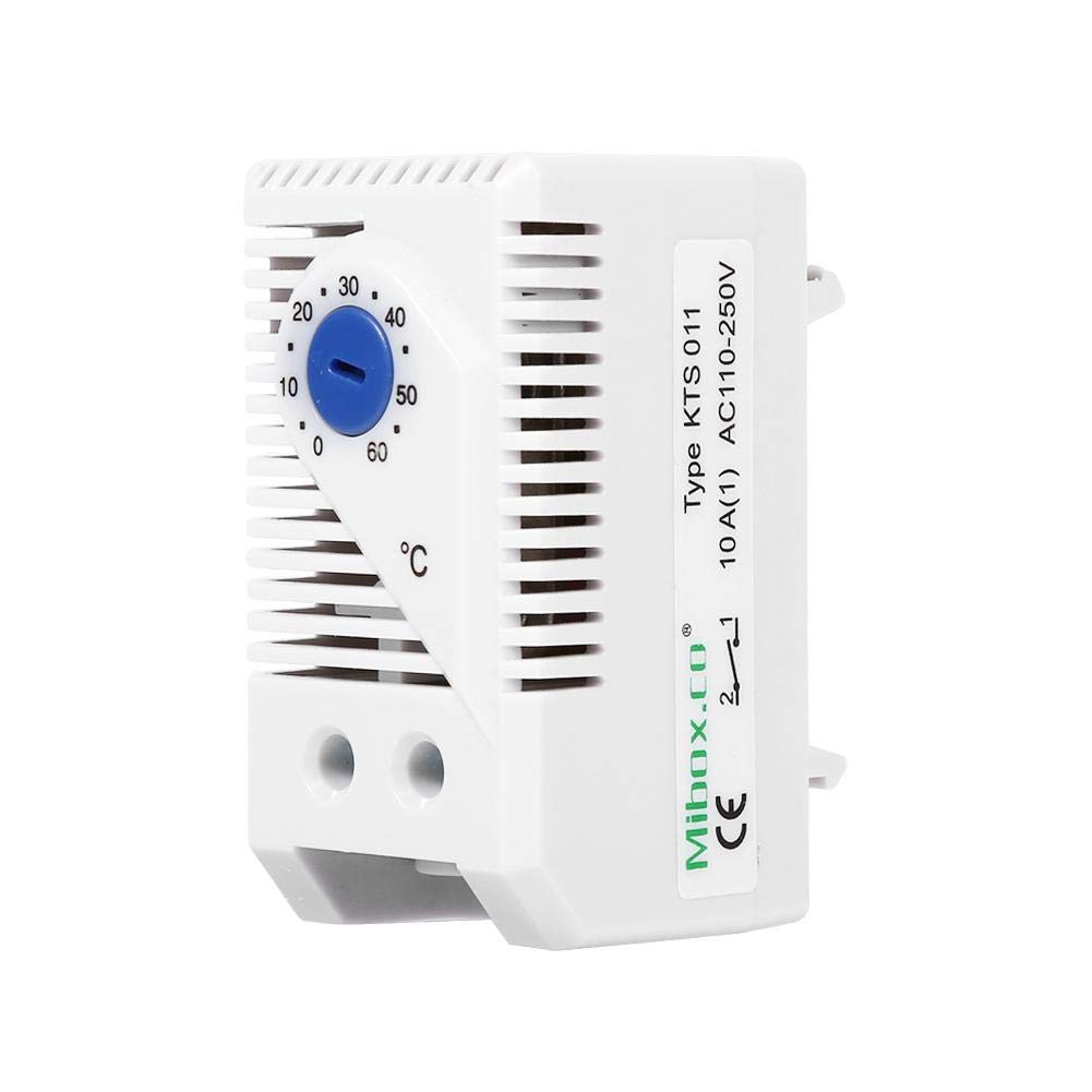 0-60℃ Adjustable Mechanical Thermostat - Compact Electric Temperature Controller Switch for Filter Fans, Cooling Equipment, HVAC Systems, and Home Appliances (KTS011)
