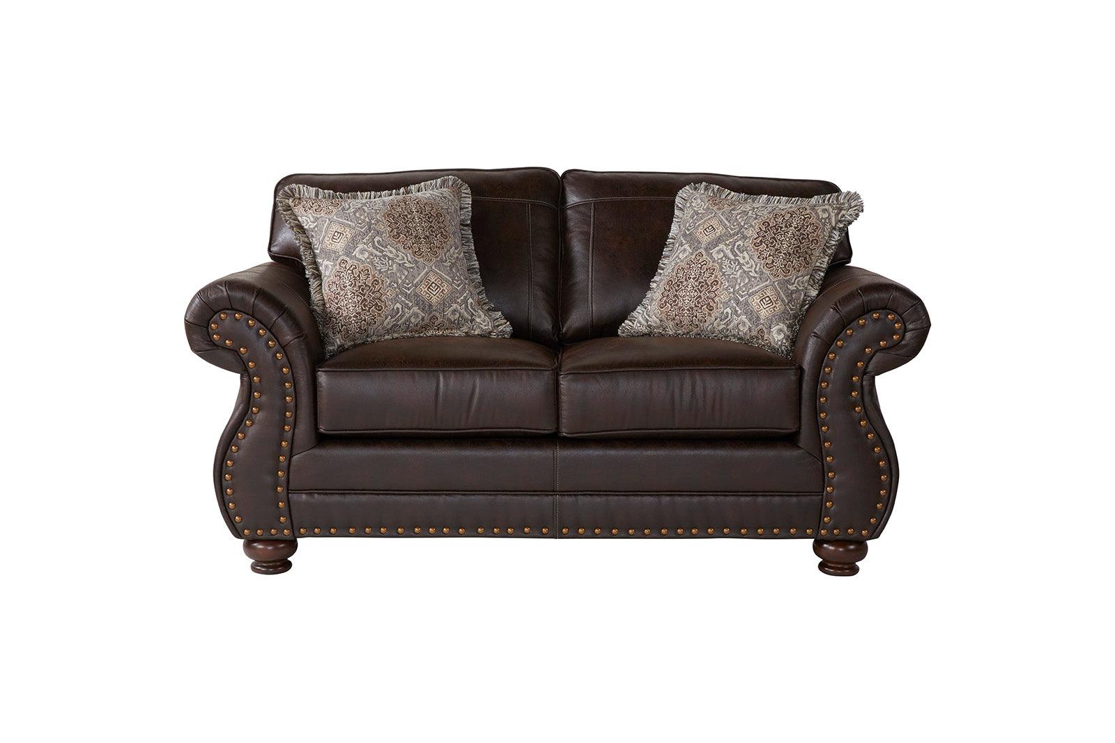 Premium Ridgeline Brownie Sofa & Loveseat Set 17400 - Modern 2-Piece Living Room Furniture for Cozy Home Decor & Family Gatherings