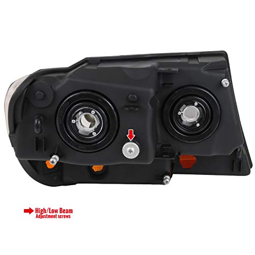 99-04 Jeep Grand Cherokee Smoke Headlights with Amber Turn Signal - Left & Right Pair Replacement for Improved Night Visibility | Off-Road & Street Legal Lighting Upgrade
