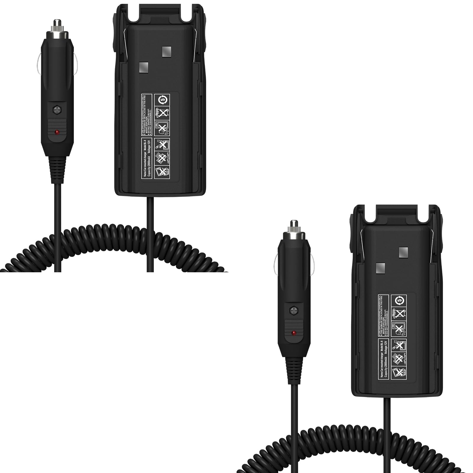 2 Pack 7.2V BAOFENG Car Charger Battery Eliminator - Heat Resistant Power Adapter for UV-82/UV-82HP/UV-89 Dual Band Radios - Perfect for Road Trips, Emergency Communication & Trucking