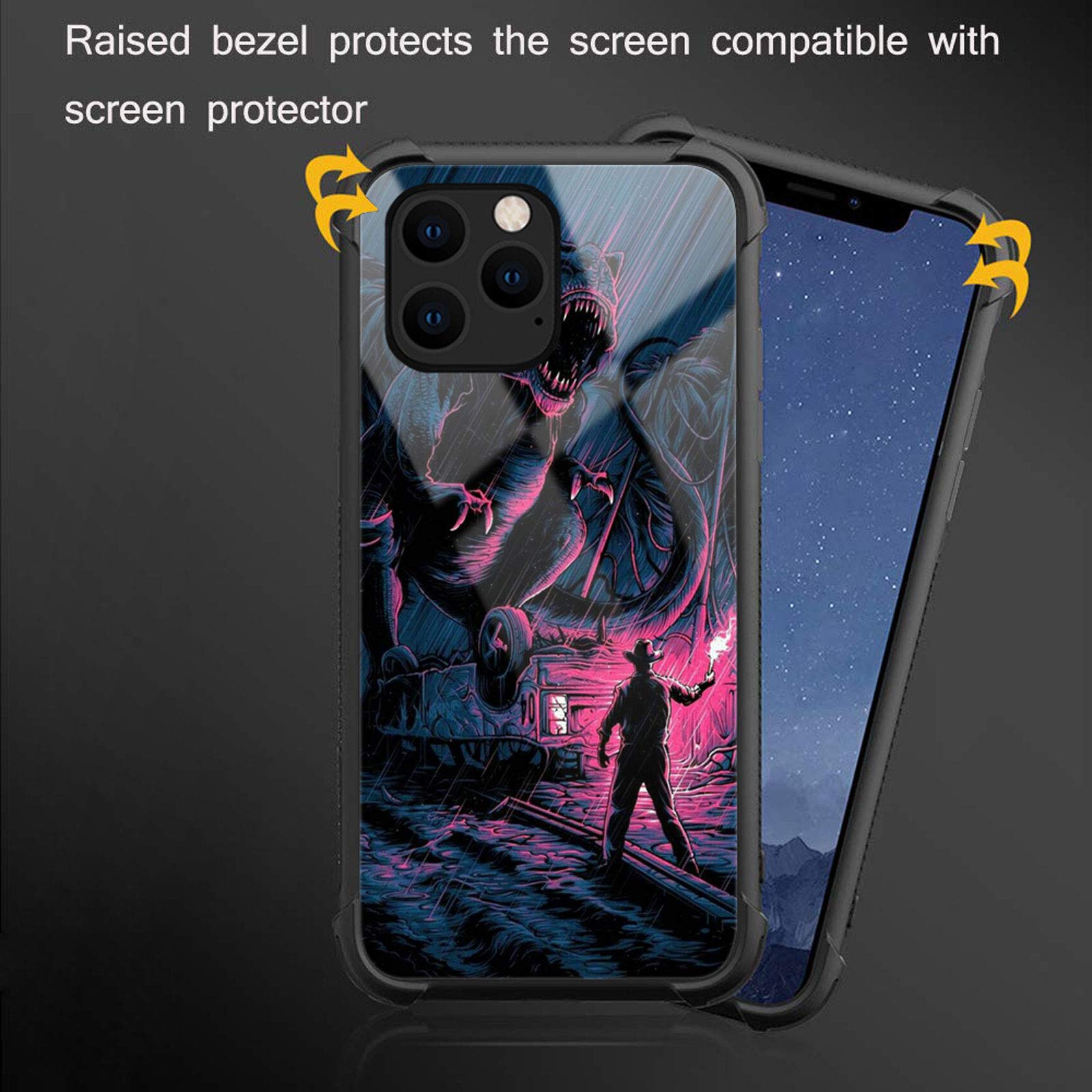Dinosaur Graphic iPhone 12 Mini Case for Girls - Shockproof Anti-Scratch Hard PC Back Cover with Stylish Picture Pattern Design | Perfect for School, Outdoor Adventures & Daily Protection