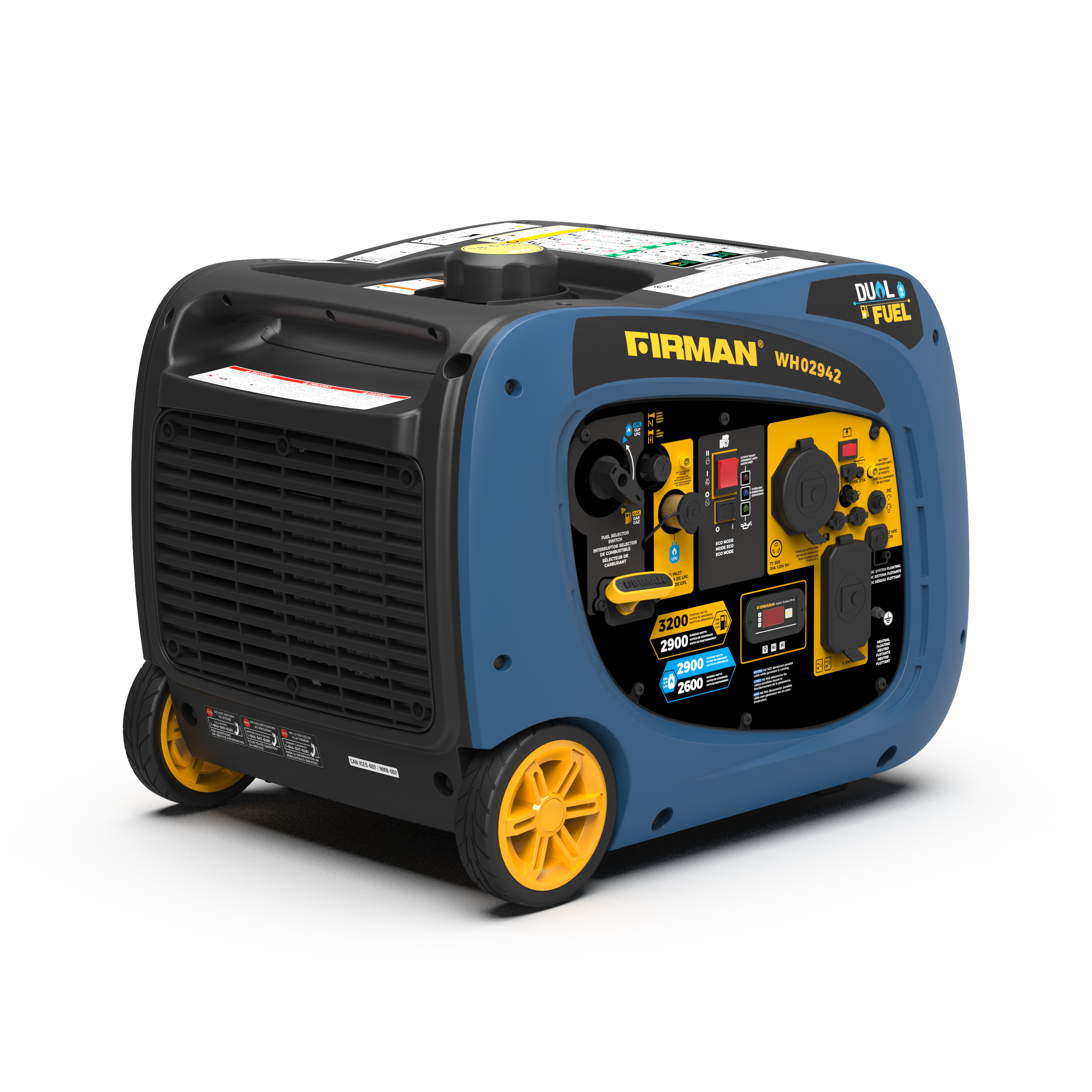 3200W Dual Fuel Inverter Generator with Electric Start - Portable Power for Camping, RV Trips & Emergency Backup