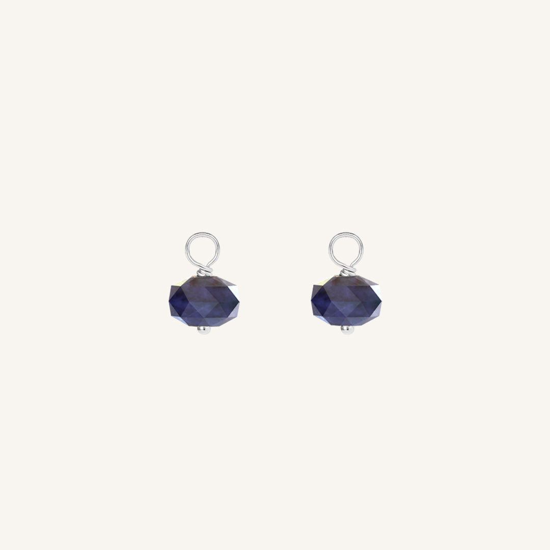 Opulent Sodalite Hoop Earrings - Natural Stone of Intuition & Wisdom (Set of 2) | Spiritual Jewelry for Meditation, Yoga & Energy Healing