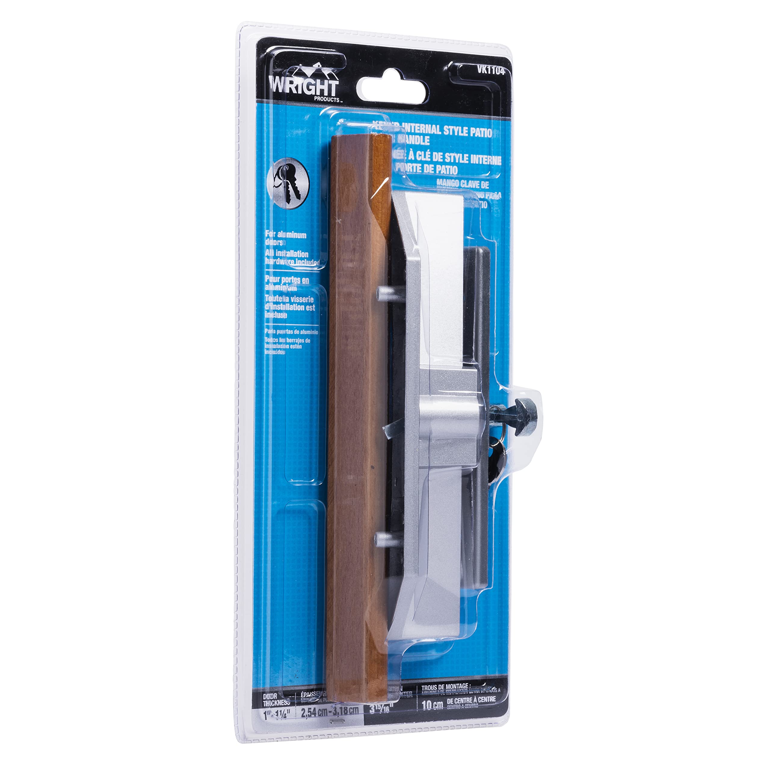 Wright Products Surface Mounted Keyed Sliding Patio Door Latch Set - Wood/Aluminum Grey Replacement Lock for Sliding Glass Doors | Secure Your Home & Enhance Patio Safety