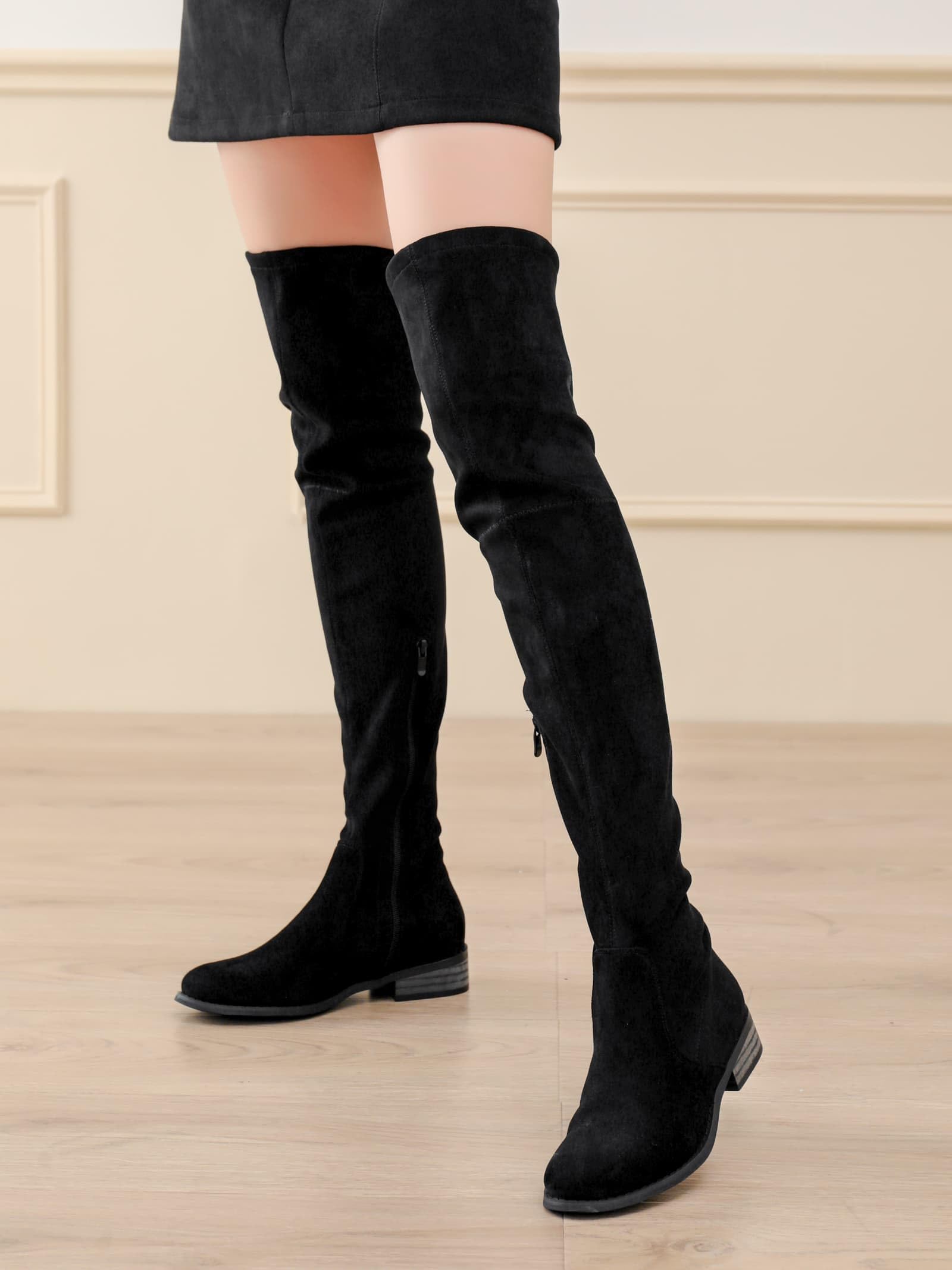 Stylish Women's Over The Knee Boots - Thigh High Stretchable Boots with Low Block Heel & Pointed Toe | Perfect for Fall/Winter Fashion, Date Nights & Office Wear