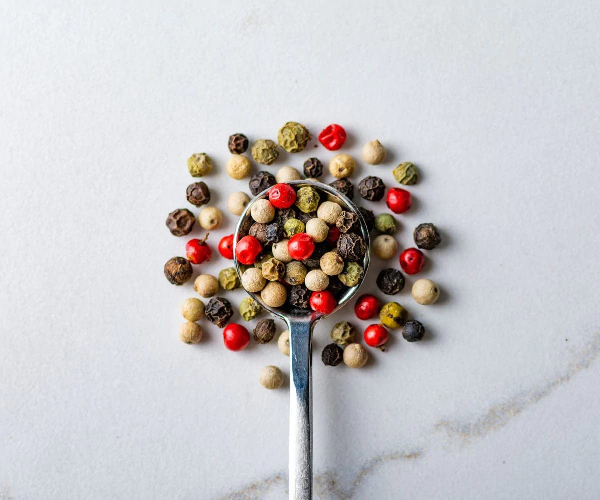Premium Rainbow Peppercorn Blend - Black, White, Pink & Green Peppercorns for Grinder Refill | Savory Spice Medley (2 oz) - Perfect for Steak, Salad & Gourmet Cooking
