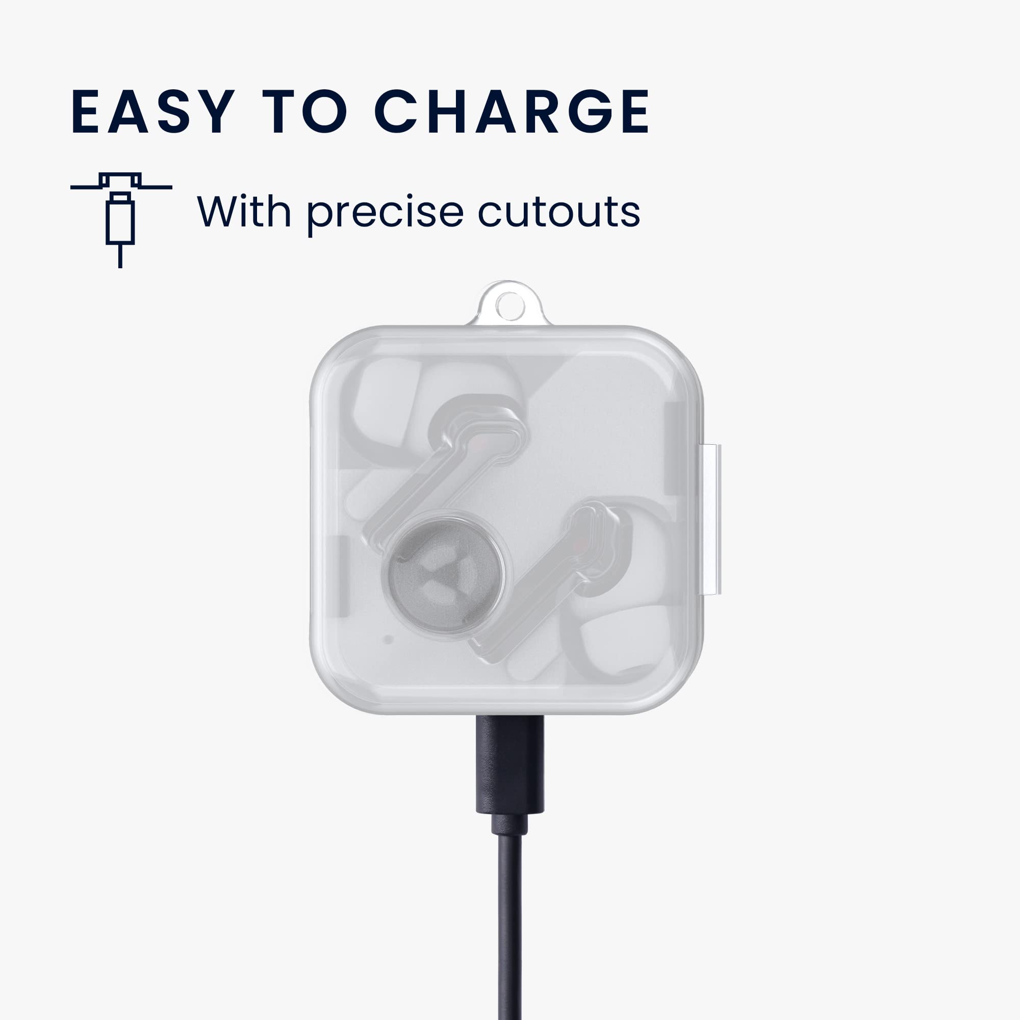 kwmobile Silicone Case Compatible with Nothing Ear (1) - Transparent Protective Cover for Earbuds - Perfect for Travel, Workouts & Daily Use