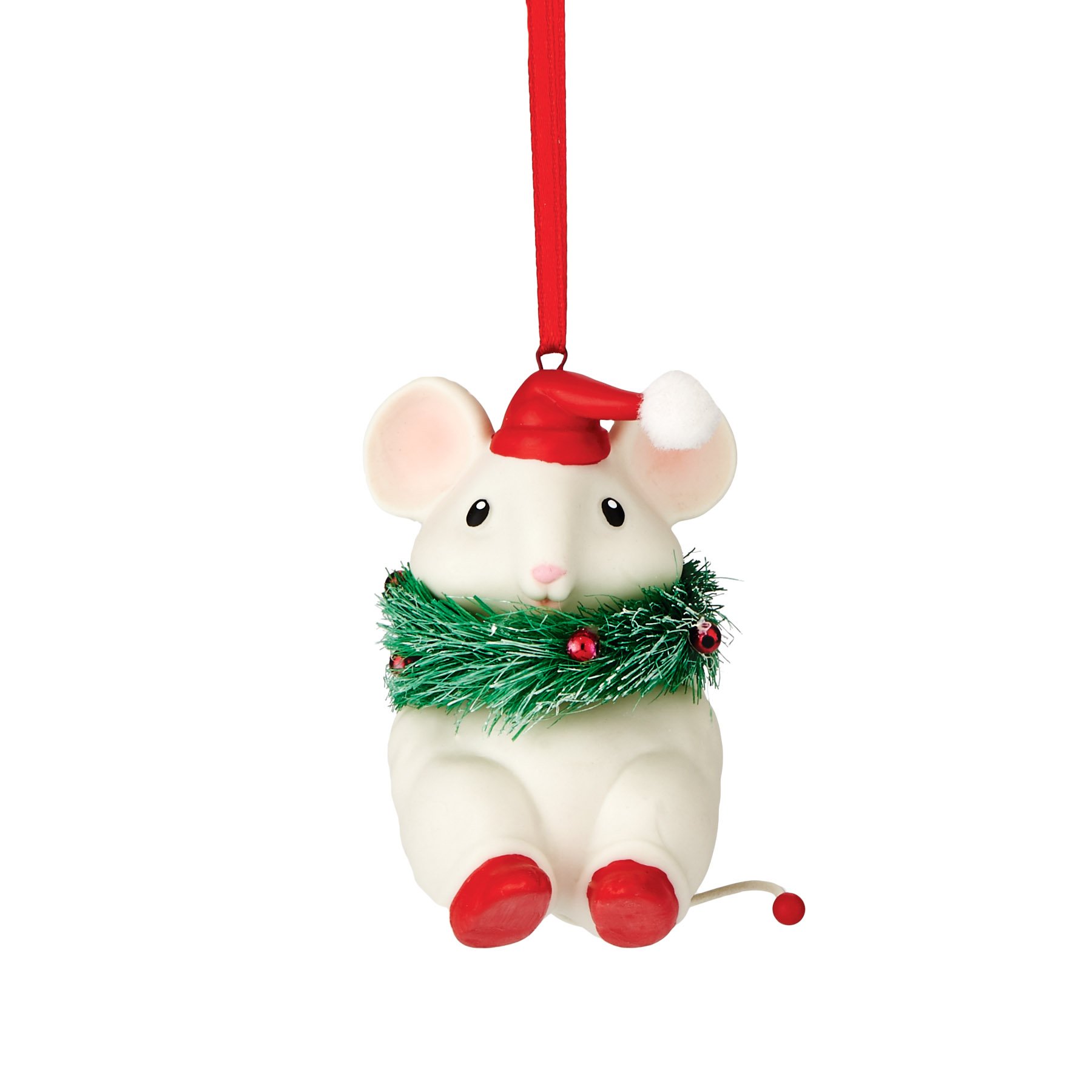 Department 56 The Merry Mice Collection Olive Wreath Maker Christmas Ornament - 4.33 Inch Hand-Painted Figurine for Holiday Tree Decor, Gift & Collectible - Perfect for Christmas Tree Decorations, Home Décor & Holiday Gifting