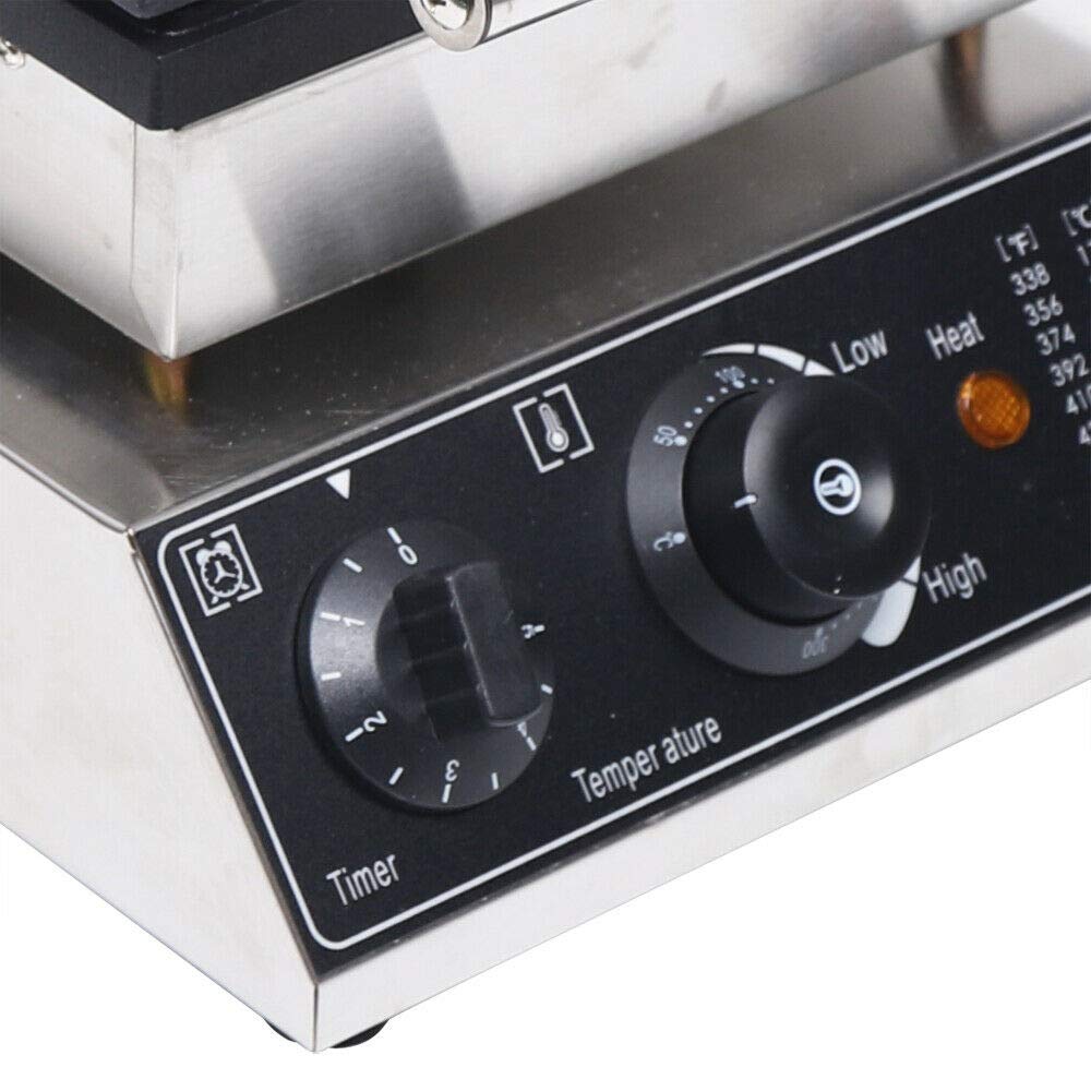 Commercial Electric Waffle Maker Machine - 4PCS Nonstick Plates for Crispy Waffles, Paninis & Hash Browns - 2000W Stainless Steel Hot Dog & Sausage Maker - 110V Household Waffle Cone Baker (Perfect for Breakfast, Cafes, Restaurants & Food Trucks)