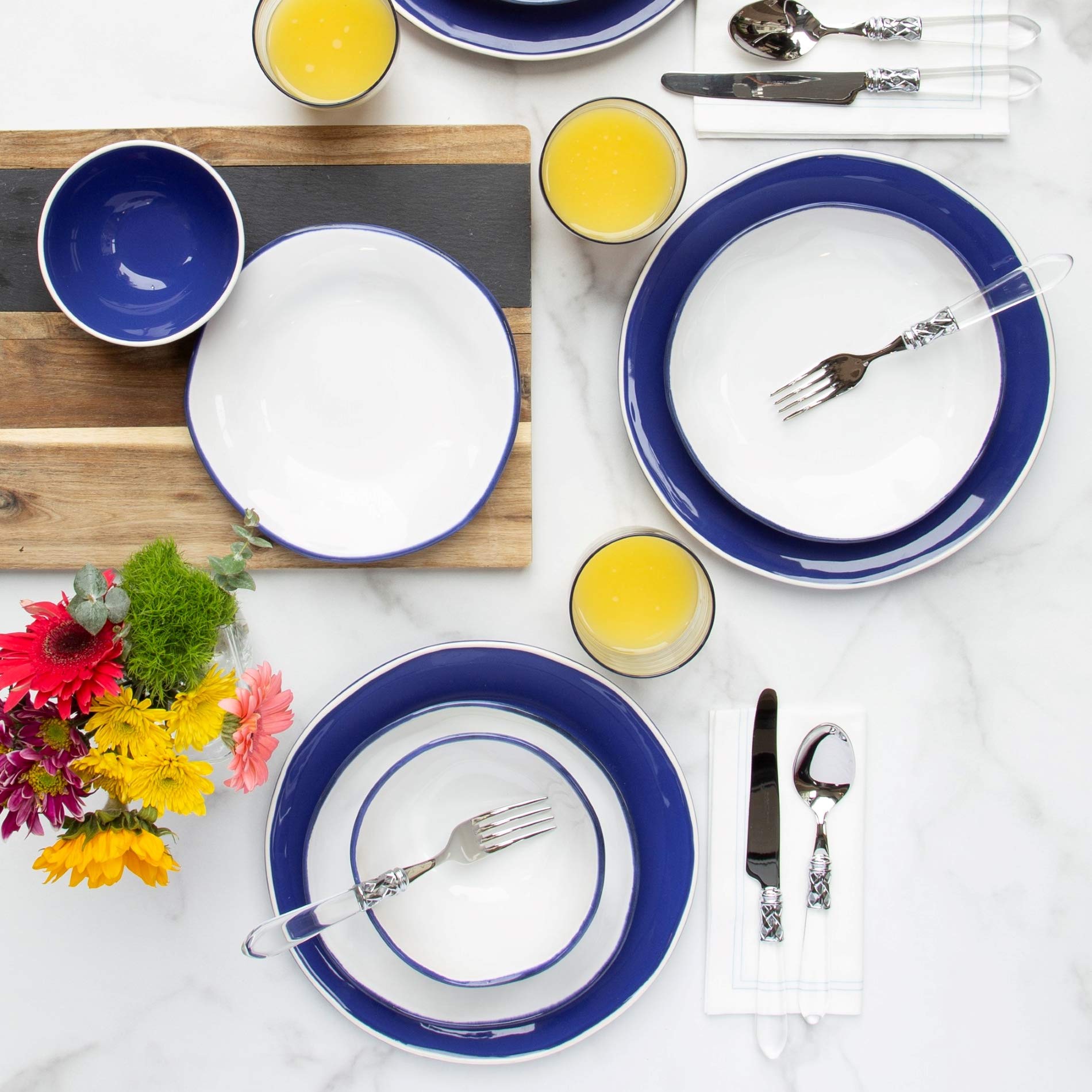 Vietri Aurora Edge Dinner Plate - 10.5 Inch Stoneware Ceramic Plate, Handcrafted Durable Dinnerware for Everyday Use & Special Occasions