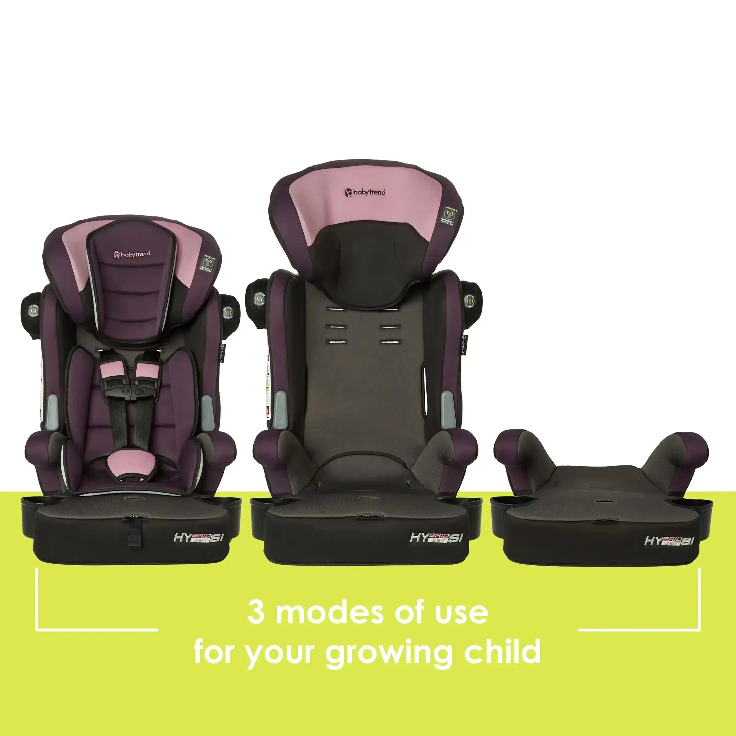 Hybrid™ SI 3-in-1 Convertible Booster Car Seat with Side Impact Protection - Safe for Infants, Toddlers & Big Kids | Perfect for Travel, School & Family Road Trips
