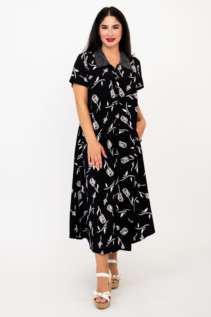 Cissy Women's Summer Short Sleeve Dress - Floral Print Casual Sundress for Beach, Vacation & Daily Wear
